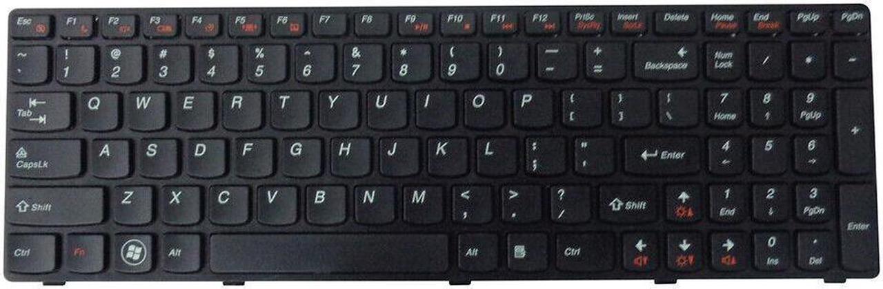 Main image of replacement keyboard for Lenovo Ideapad Z570 Z575 Black US