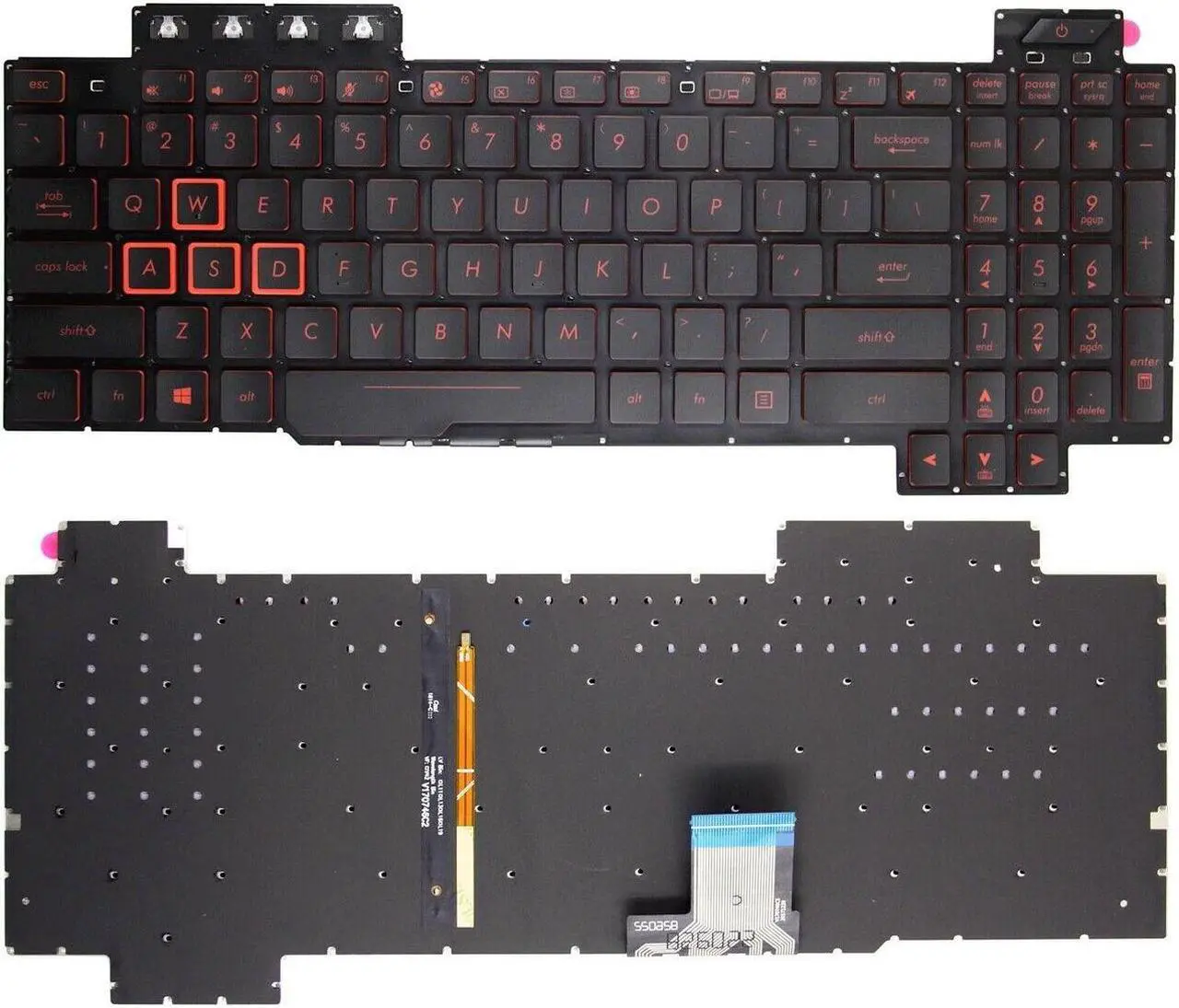 Main image of US Keyboard for ASUS TUF Gaming FX95 FX95G FX95GT FX95GU FX95DU Red Backlight