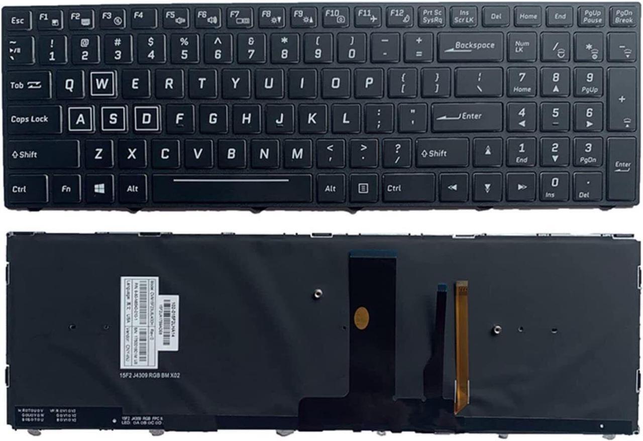 Main image of replacement keyboard for Clevo US with Backlit  CVM15F23USJ430D2 CVM15F23USJ430A