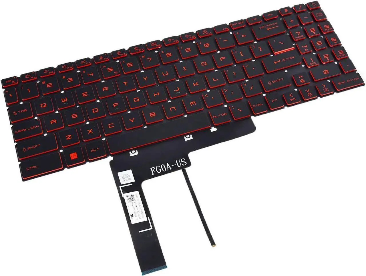 Alt view image 2 of 5 - replacement keyboard for MSI Katana GF76 11SC 11UE 12UD 12UC 12UG MS-17L1 US Red Backlit
