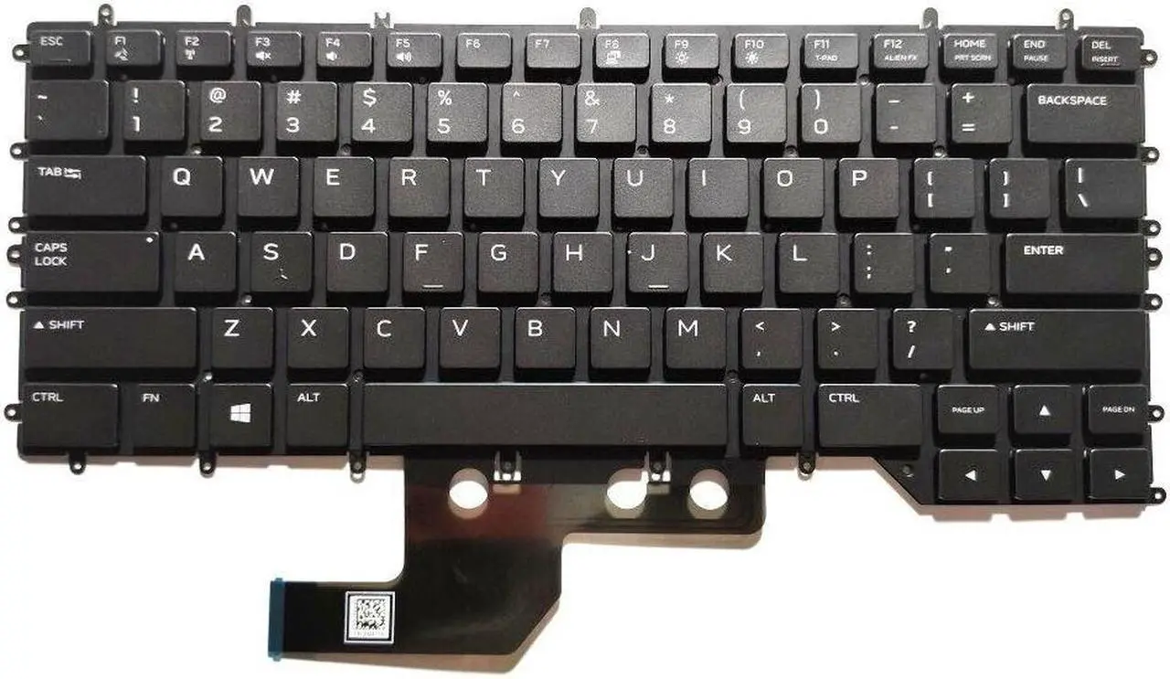 Main image of replacement keyboard for DEll Alienware M15 R2  US 0080CF black