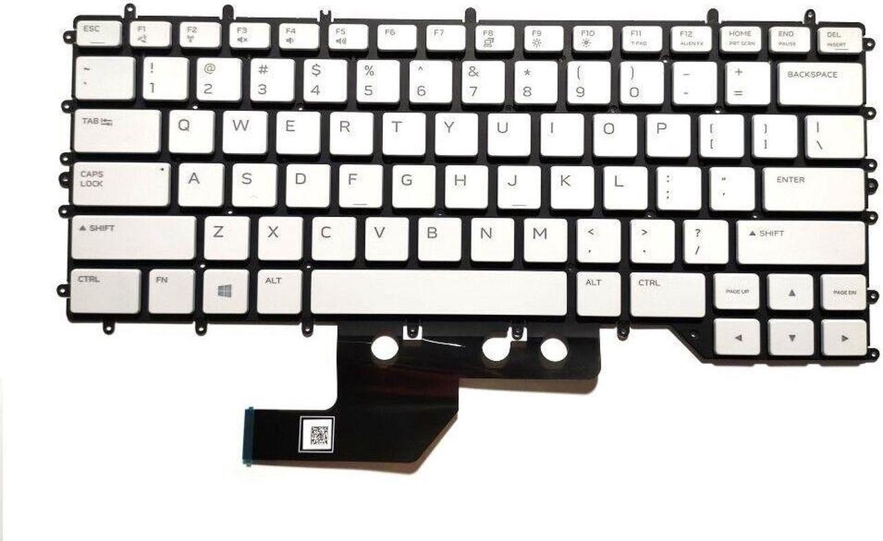 Main image of replacement keyboard for DEll Alienware M15 R2  US 0080CF white