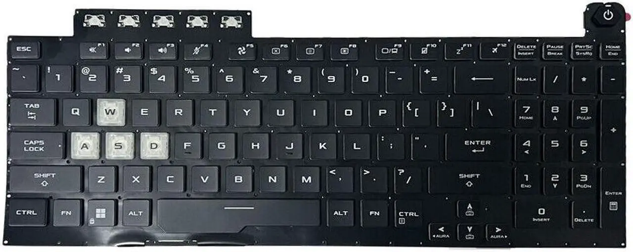 Alt view image 2 of 5 - Laptop Keyboard Replacement US for ASUS TUF Gaming F15 FX506 FA506 FA506Q