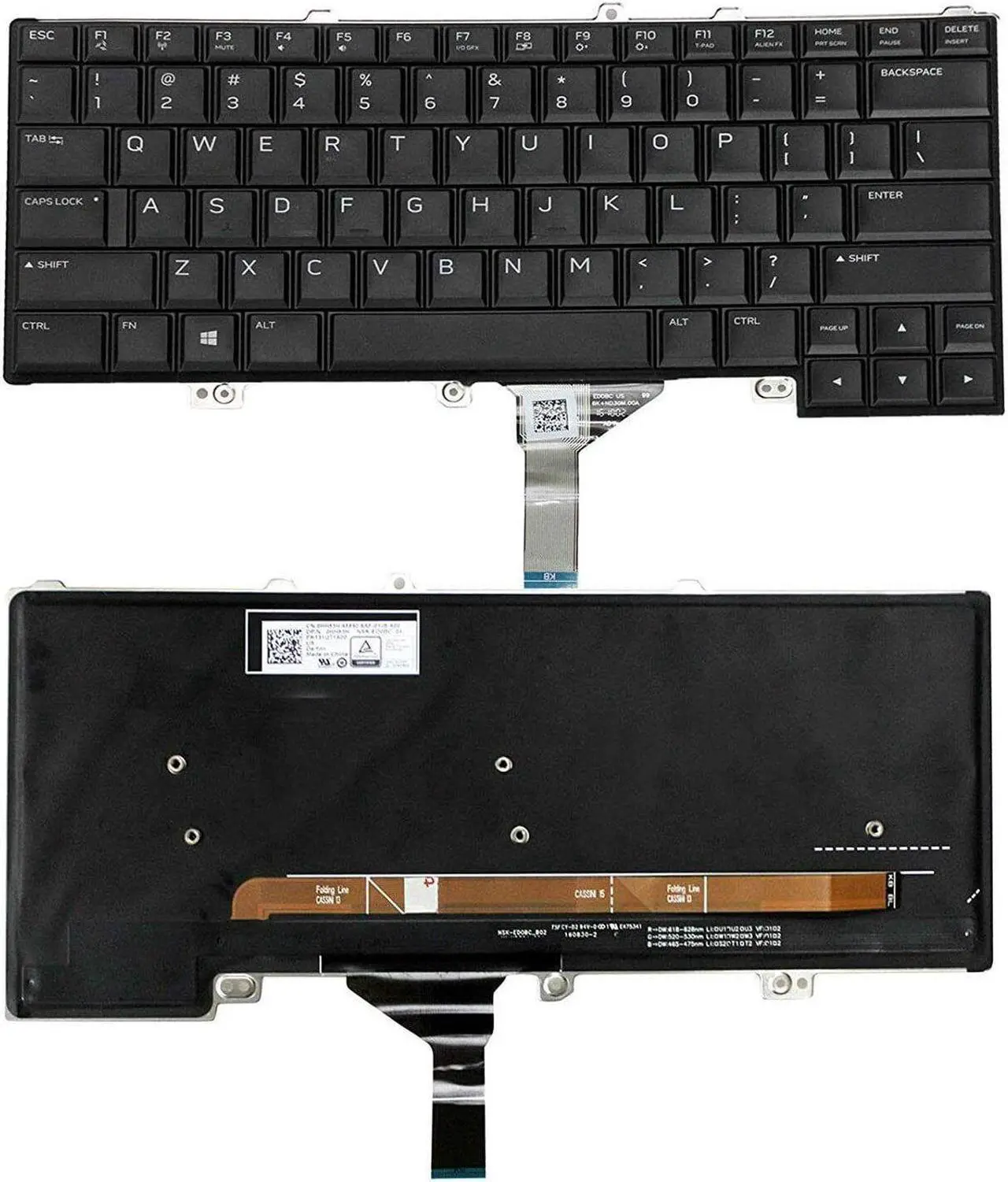 Main image of US Backlit Keyboard for Dell Alienware 13 R3 Alienware 15 R3 Alienware 15 R4