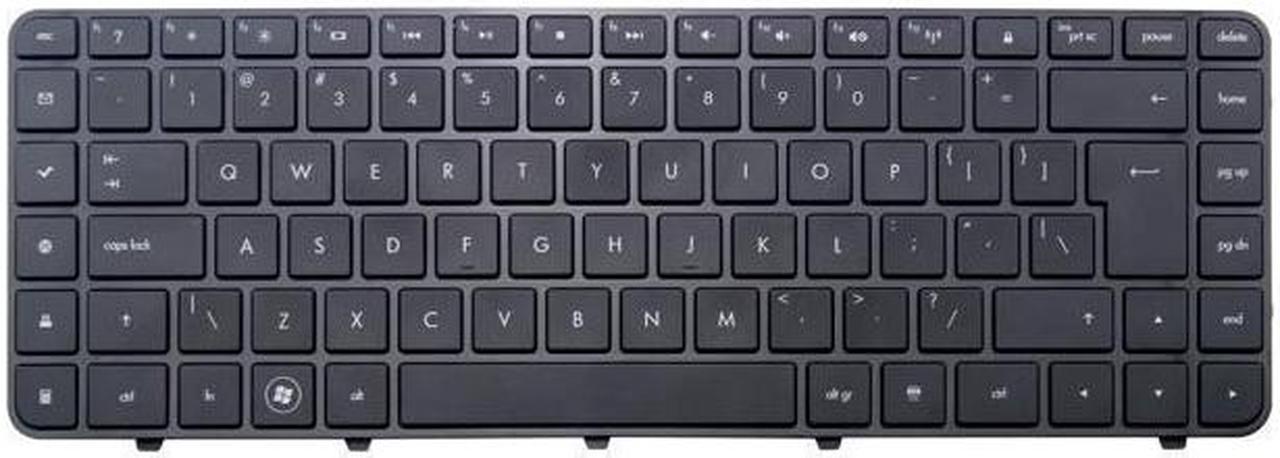 New laptop replacement keyboard (Non-backlit) for HP 593296-001 593296001 597635-001 597635001 US layout Black color with black frame