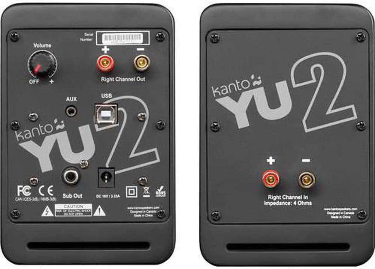 Alt view image 11 of 14 - Kanto YU2 Powered Desktop Speakers - Pair (Matte Black)