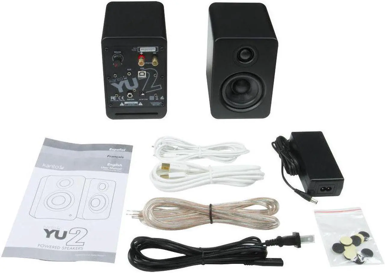 Alt view image 13 of 14 - Kanto YU2 Powered Desktop Speakers - Pair (Matte Black)