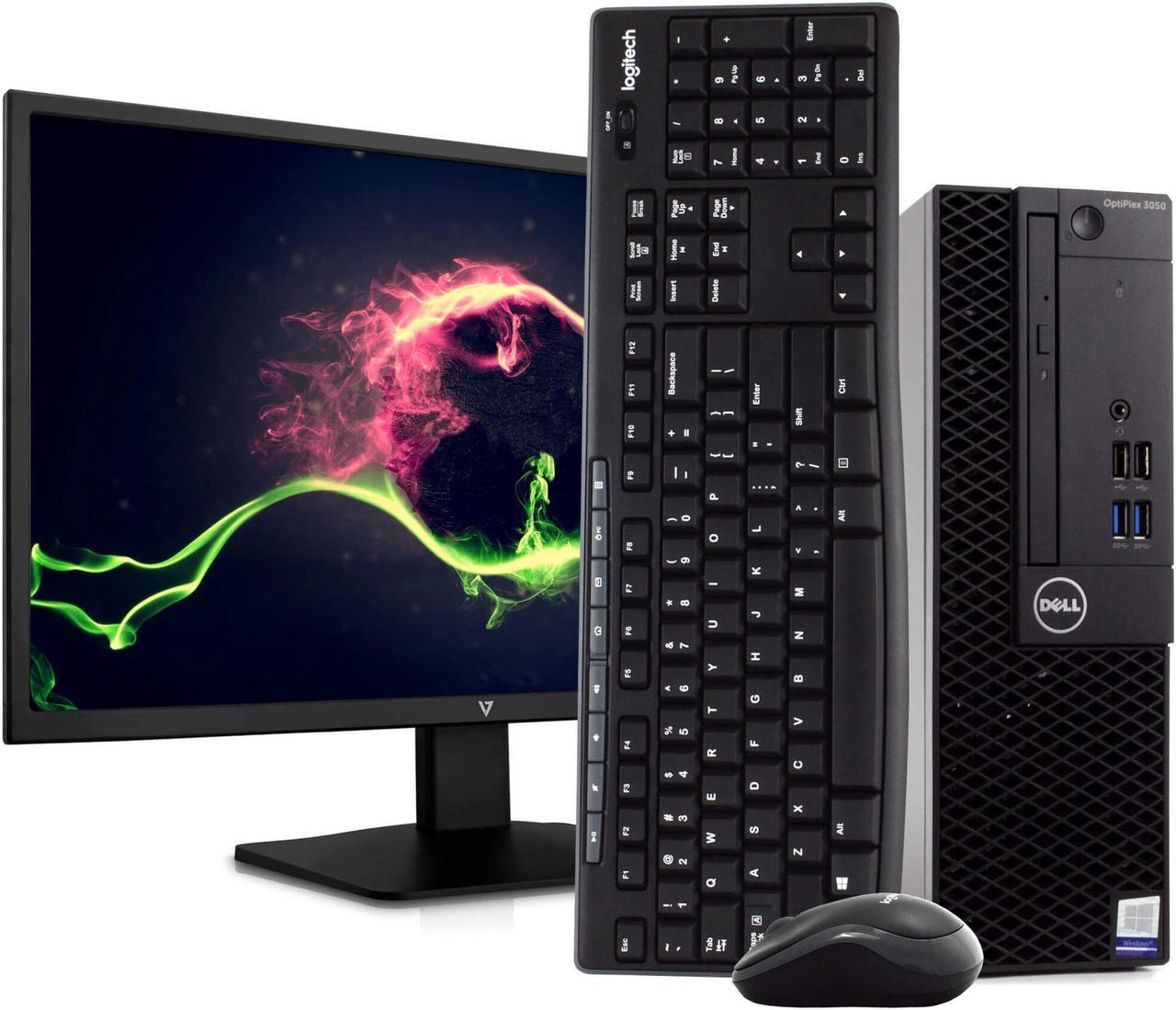 Dell OptiPlex 3050 PC Desktop Computer, Intel i5-7500 3.4GHz, 16GB RAM, 512GB SSD, Windows 10 Pro, New 23.6" FHD LED Monitor, New 16GB Flash Drive, Wireless Keyboard & Mouse, DVD, WiFi