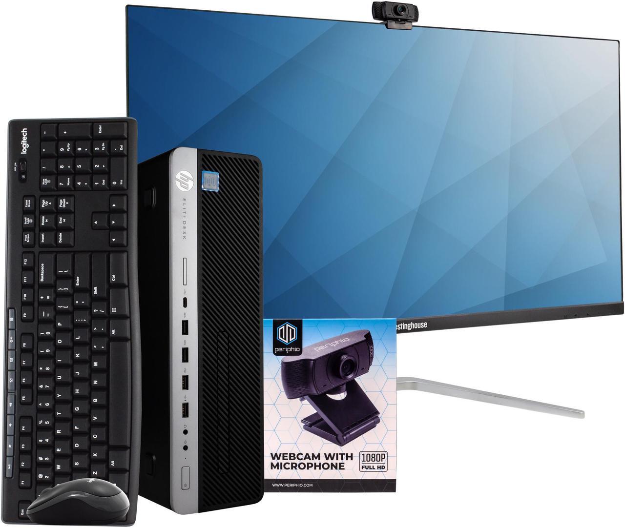 Main image of HP ProDesk 600 G3 PC Desktop Computer, Intel i5-7500 3.4GHz, 16GB RAM, 2TB HDD, Windows 10 Pro, 23.6" Full HD LED Monitor, 1080p Periphio Webcam, Wireless Keyboard and Mouse, 16GB Flash Drive, WiFi