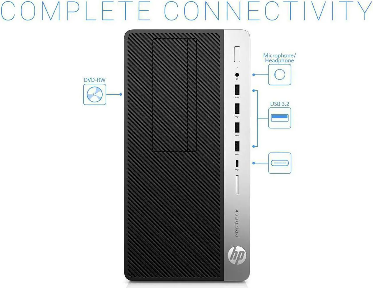 Alt view image 2 of 4 - HP ProDesk 600 G3 Desktop, Intel Core i5-7500 Up to 3.8GHz, 16GB RAM, 512GB SSD, DVDRW, DisplayPort, Wi-Fi, Windows 10 Pro