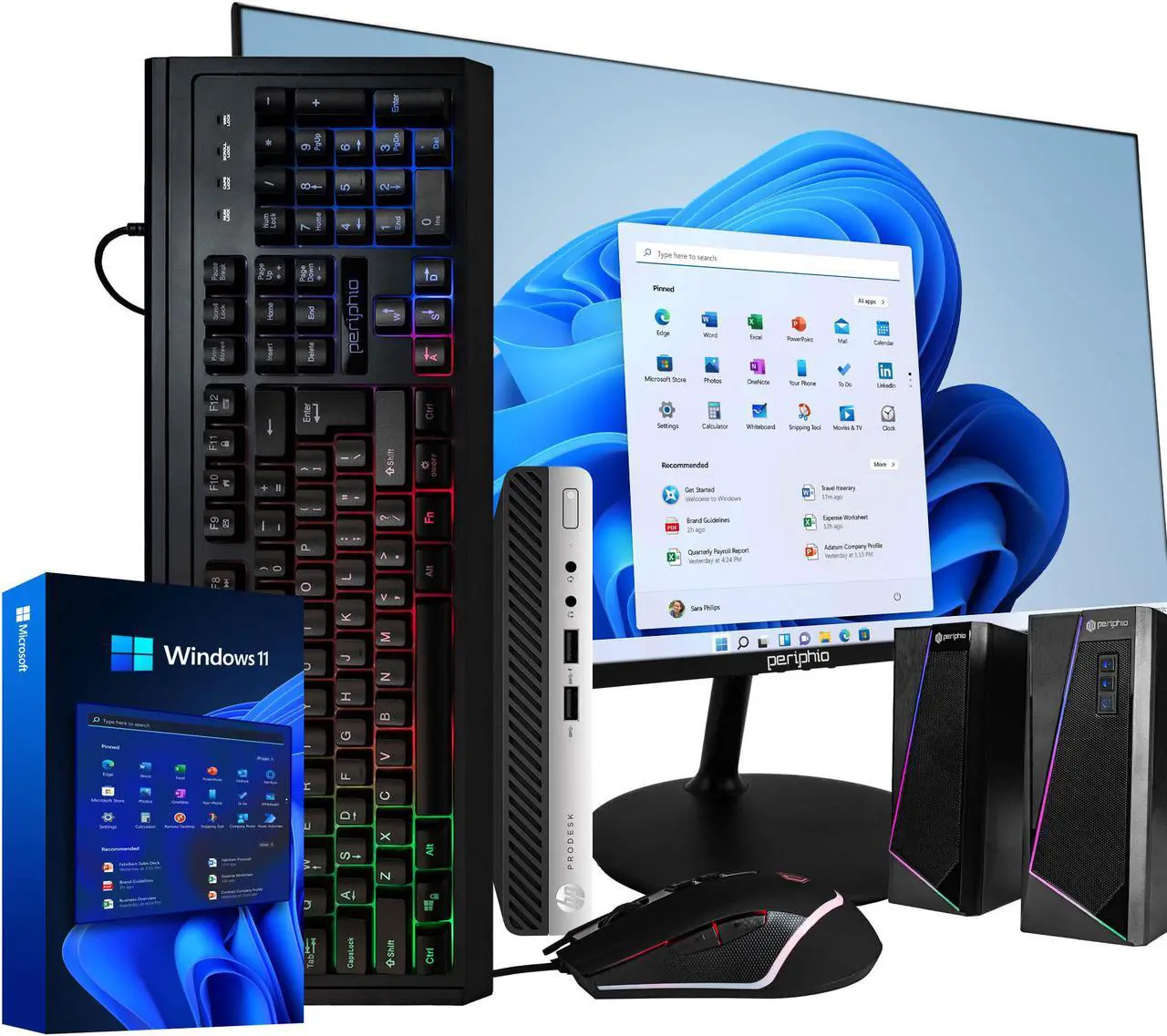 Main image of HP ProDesk 400G4 - Windows 11 Desktop Computer | Intel Core i5-8500T Six Core (4.3GHz Turbo) | 16GB DDR4 RAM | 500GB SSD Solid State + 1TB HDD | WiFi + Bluetooth | Peripheral Computer Package