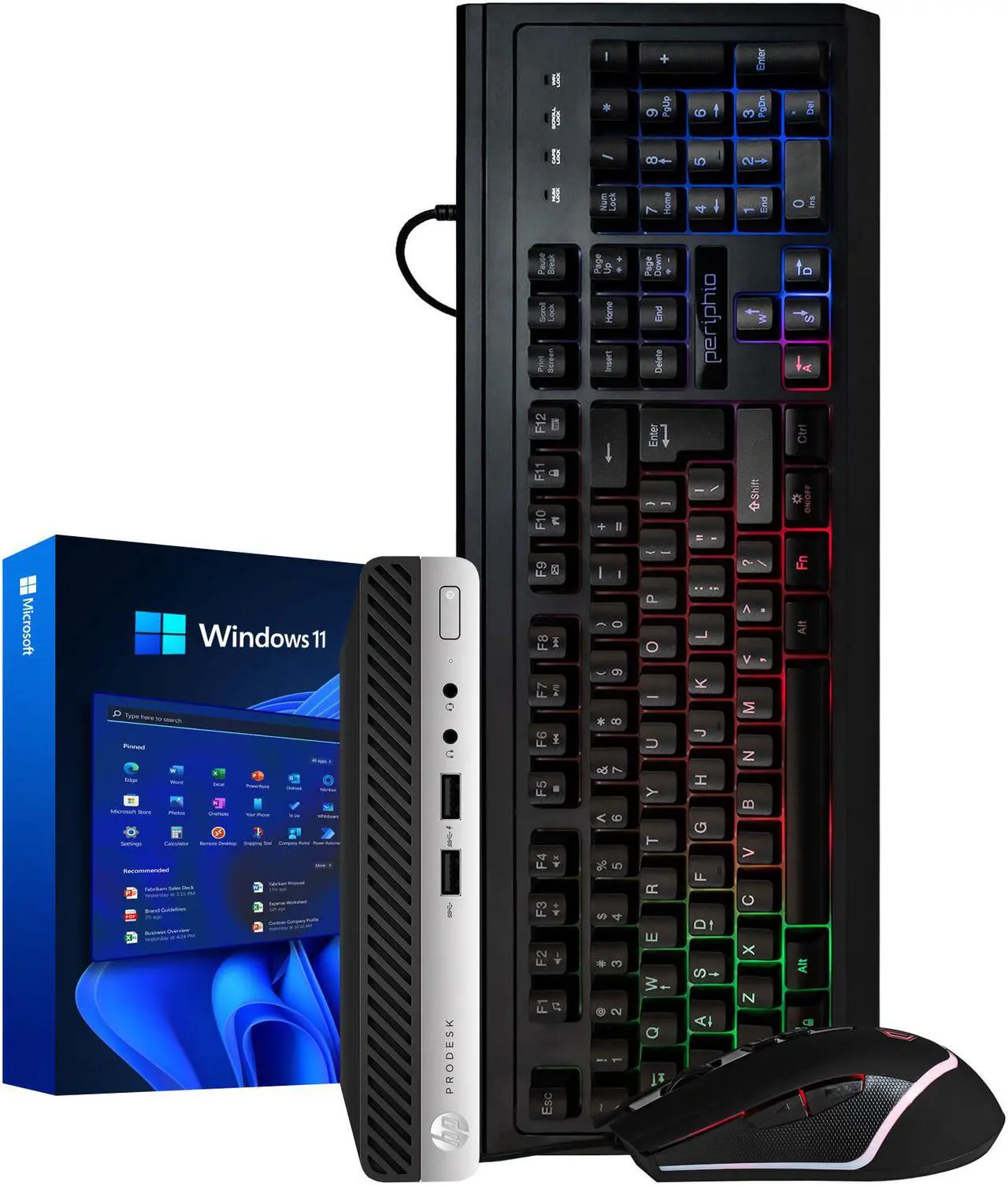 Main image of HP ProDesk 400G4 - Windows 11 Desktop Computer | Intel Core i5-8500T Six Core (4.3GHz Turbo) | 16GB DDR4 RAM | 500GB SSD Solid State + 1TB HDD | WiFi + Bluetooth | RGB Mouse + Keyboard