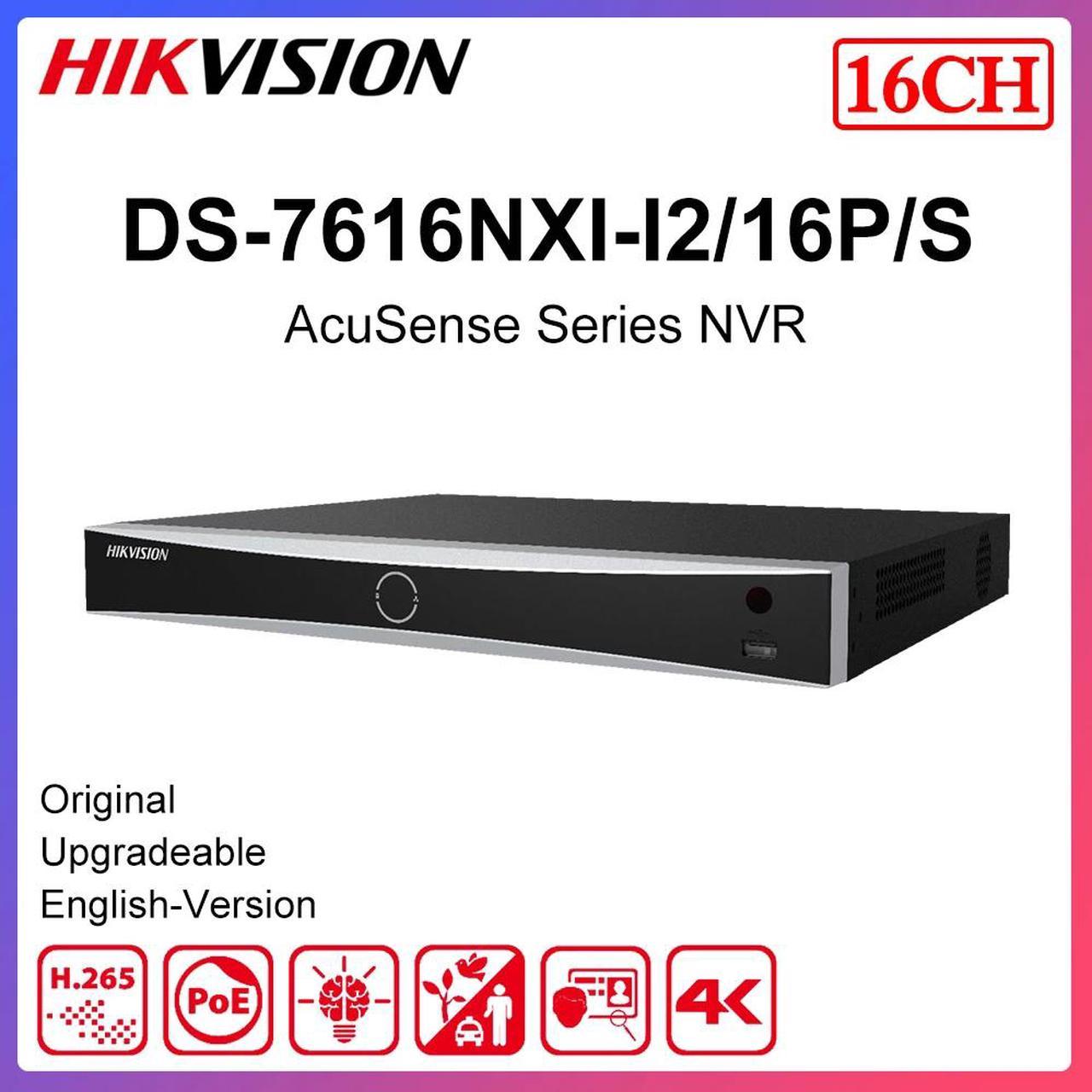 Hik Acusense Poe Nvr 16ch DS-7616NXI-I2/16P/S Gezichtsherkenning Pos Intelligente Analytics H.265 +