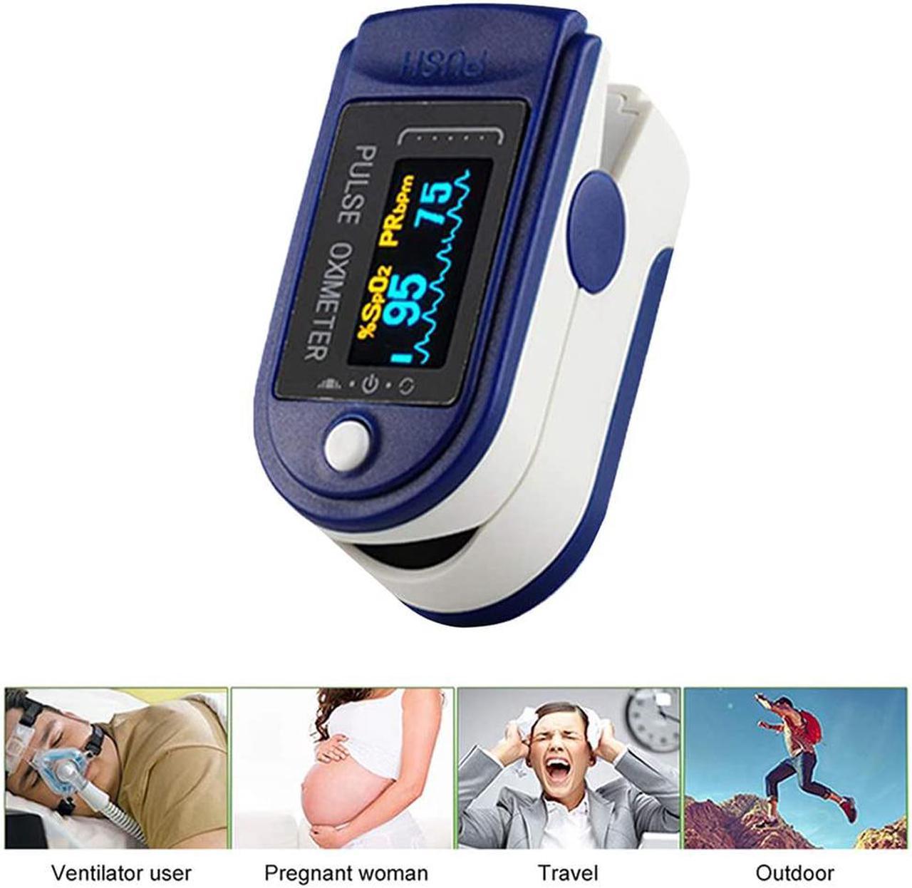 Finger Digital Pulse Oximeter Blood Oxygen Saturation Monitor Heart Rate Monitor SPO2 Health Monitors Portable Oxygen Sensor