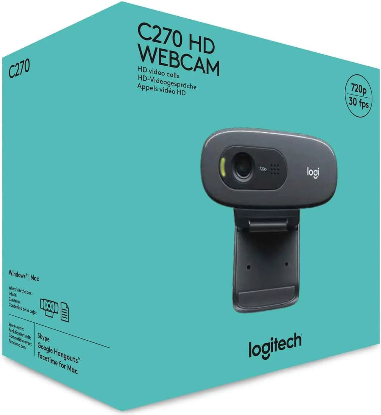 Alt view image 7 of 7 - Logitech C270 HD Webcam HD 720p Widescreen Video Calling Light Correction Noise-Reducing