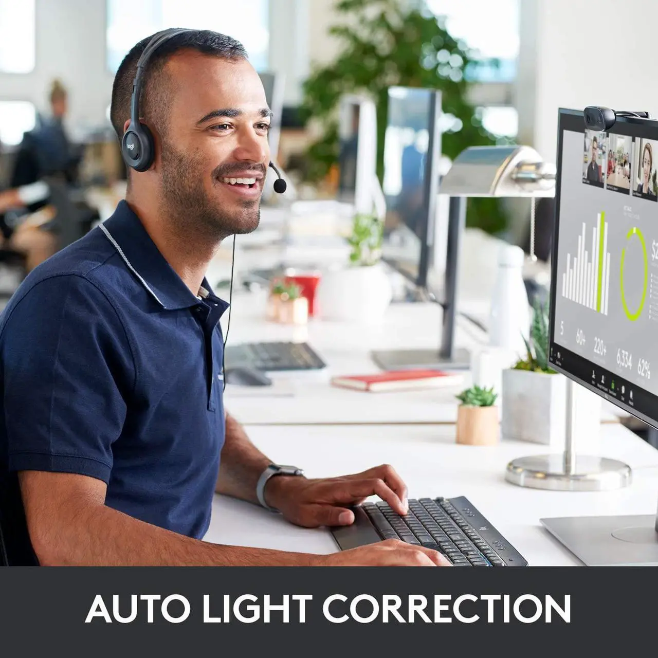 Alt view image 4 of 7 - Logitech C270 HD Webcam HD 720p Widescreen Video Calling Light Correction Noise-Reducing