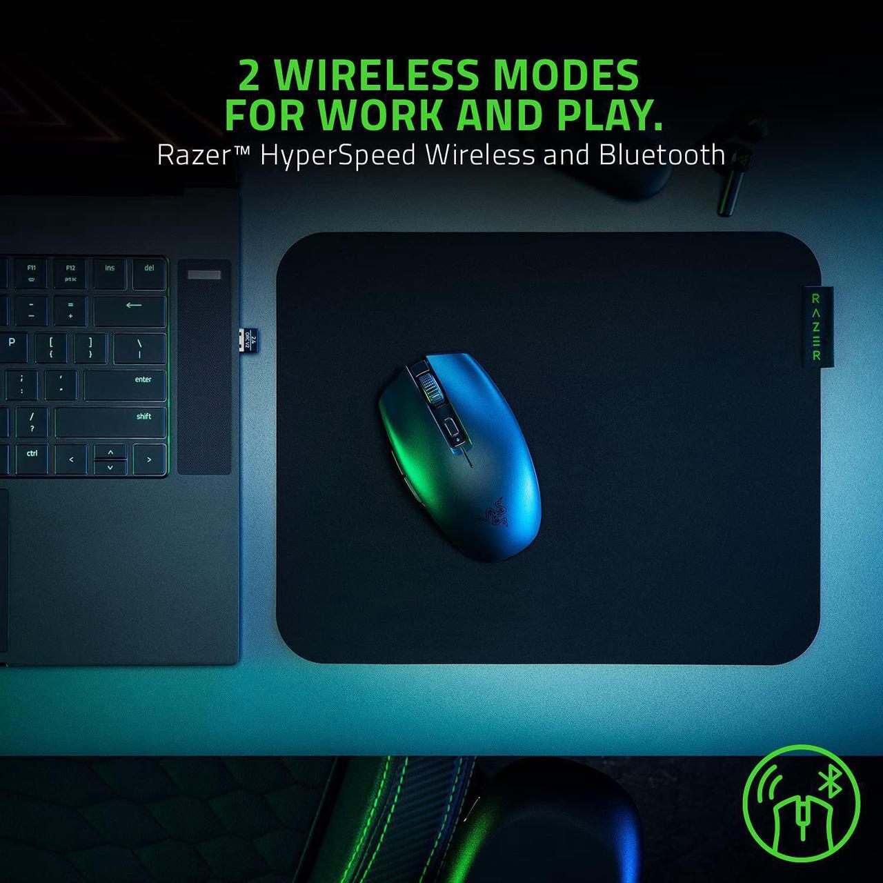 Alt view image 3 of 14 - Razer Orochi V2 Mobile Wireless Gaming Mouse Ultra Lightweight - 2 Wireless Modes - Up to 950hrs Battery Life - Mechanical Mouse Switches - 5G Advanced 18K DPI Optical Sensor Black