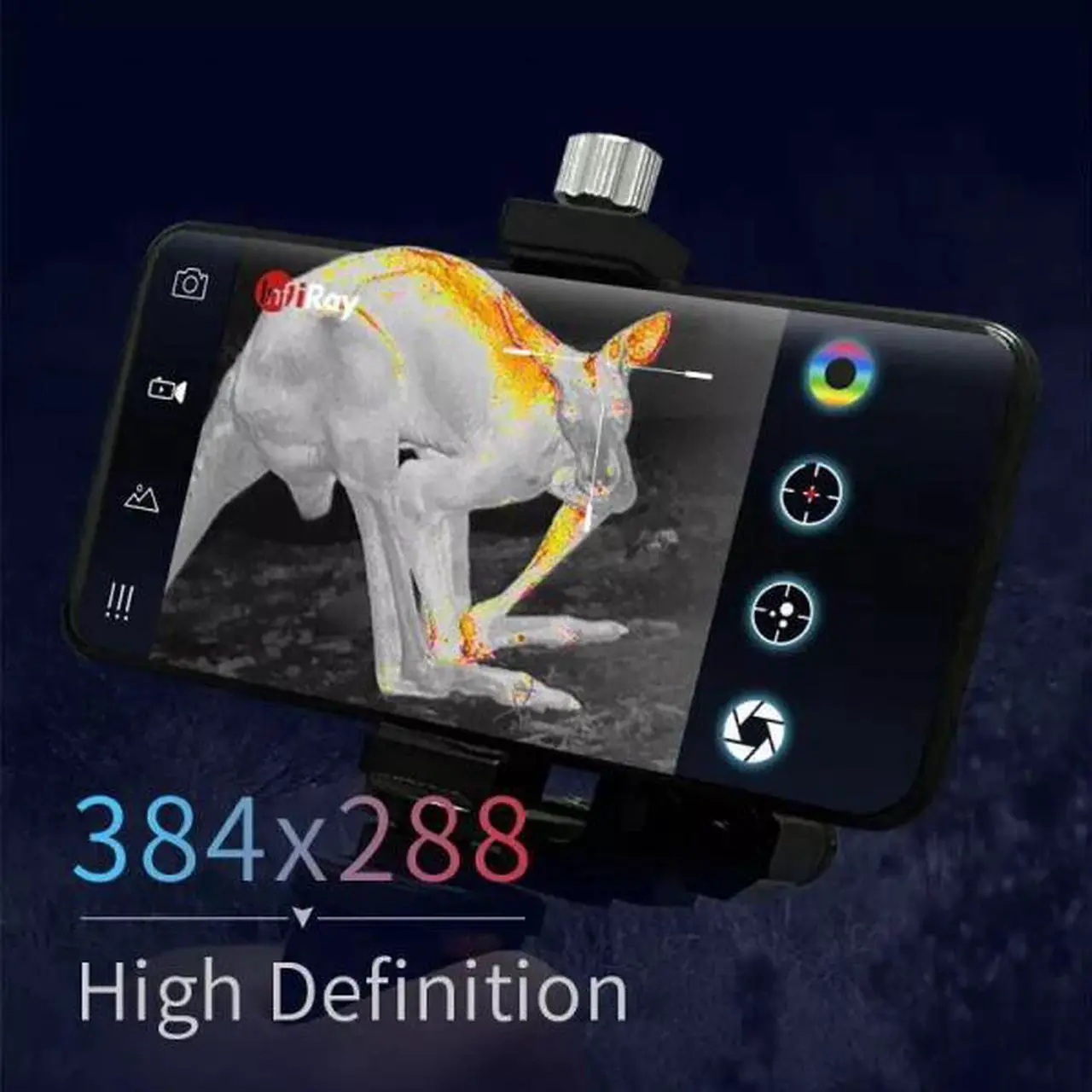 Alt view image 4 of 7 - InfiRay Xinfrared T3 Infrared Thermal Imager Hunting Detector Camera Android  (T3+holder)