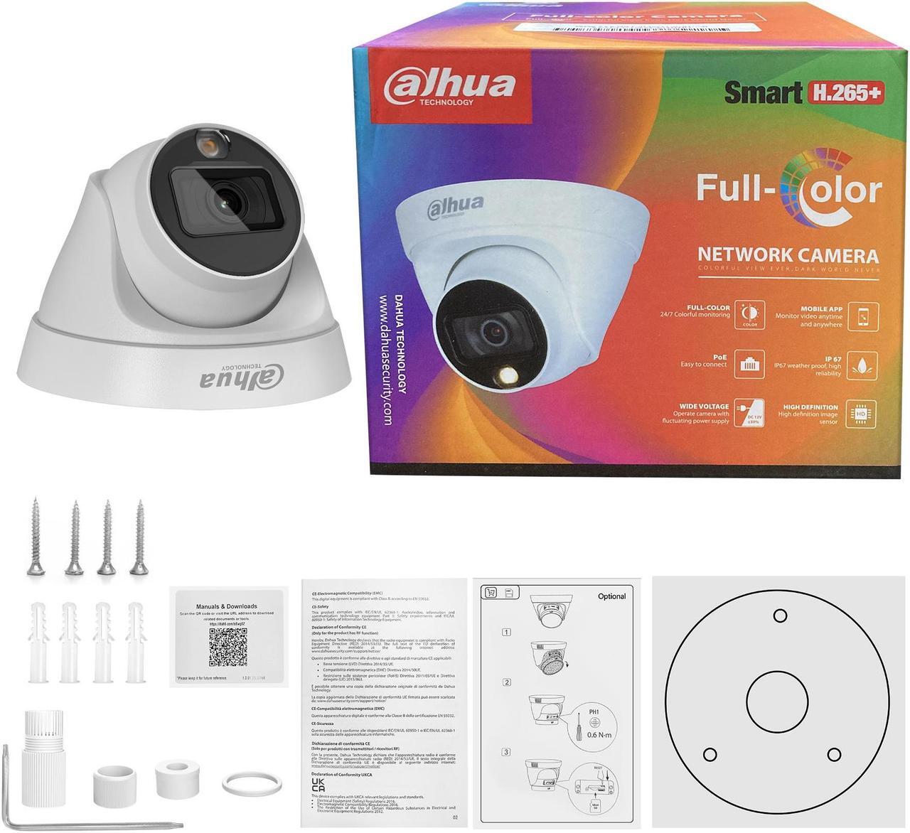 Alt view image 5 of 5 - IPC-HDW1439T1-A-LED-S6 4 MP POE Entry Full-color Fixed-focal Eyeball Network Camera Built-in MIC Motion Detection 3.6mm lens