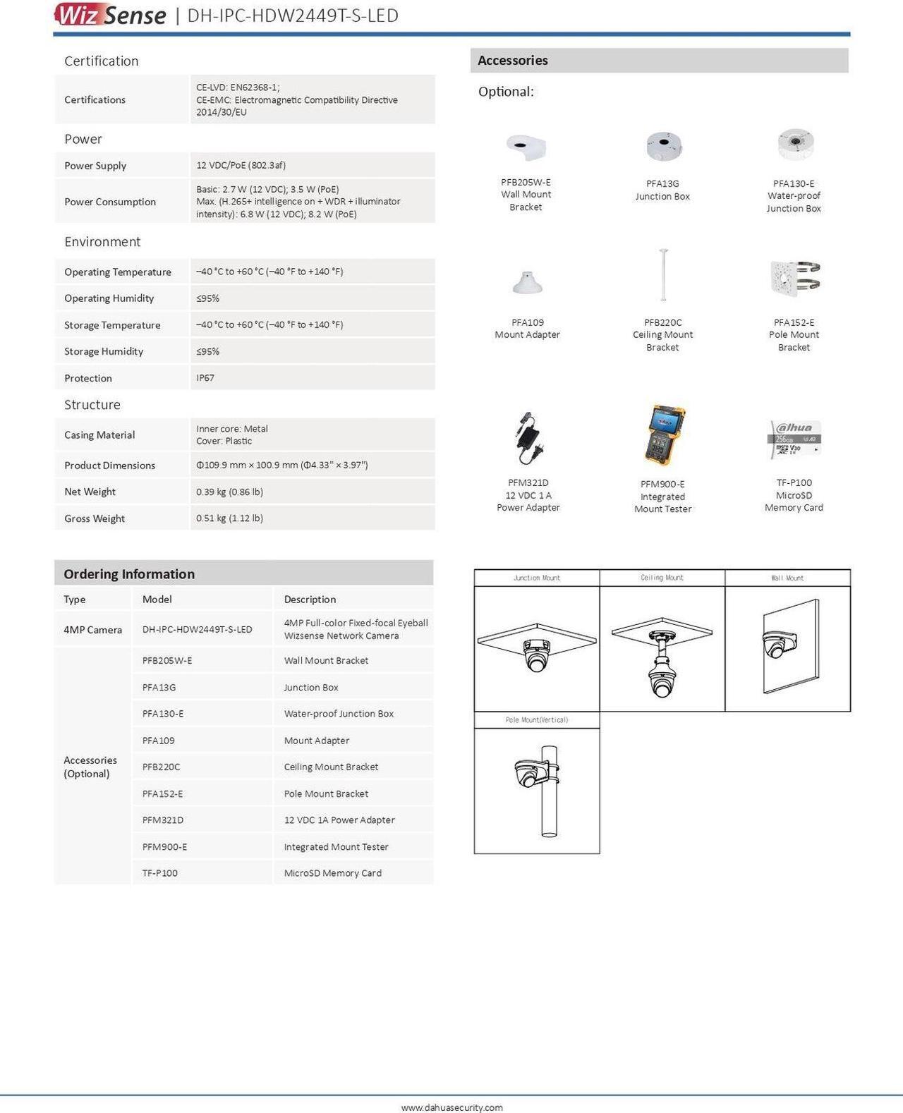 Alt view image 6 of 7 - IPC-HDW2449T-S-PV 4MP Smart Dual Light Active Deterrence IP Camera 2-way