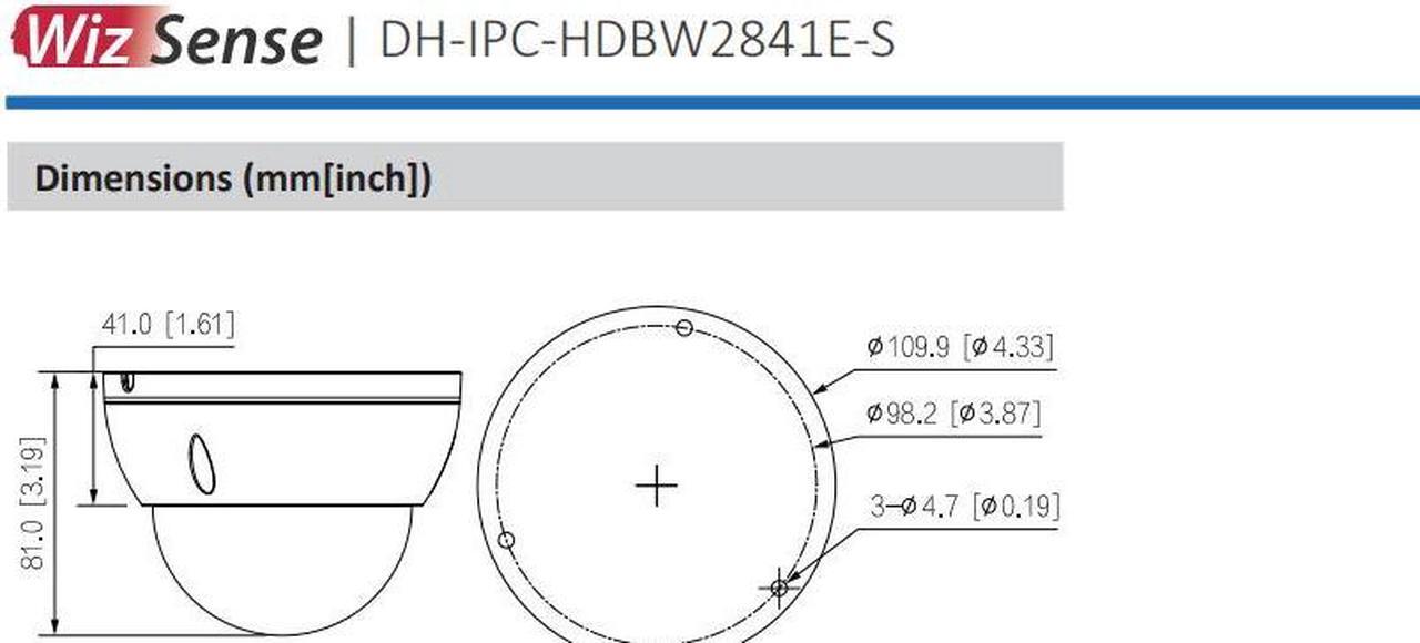 Alt view image 6 of 6 - IPC-HDBW2841E-S 8MP IP Dome Camera Starlight IR30m WDR IVS H.265+ PoE MIC