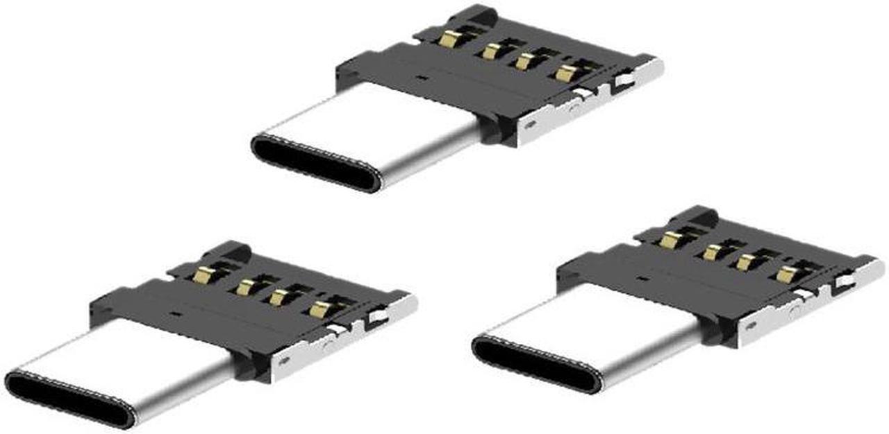 Main image of 3 Pcs Mini Transfer Head OTG to Type C Adapter Transfer Head for Android 10 HUAWEI XIAOMI OTG Extension Silver