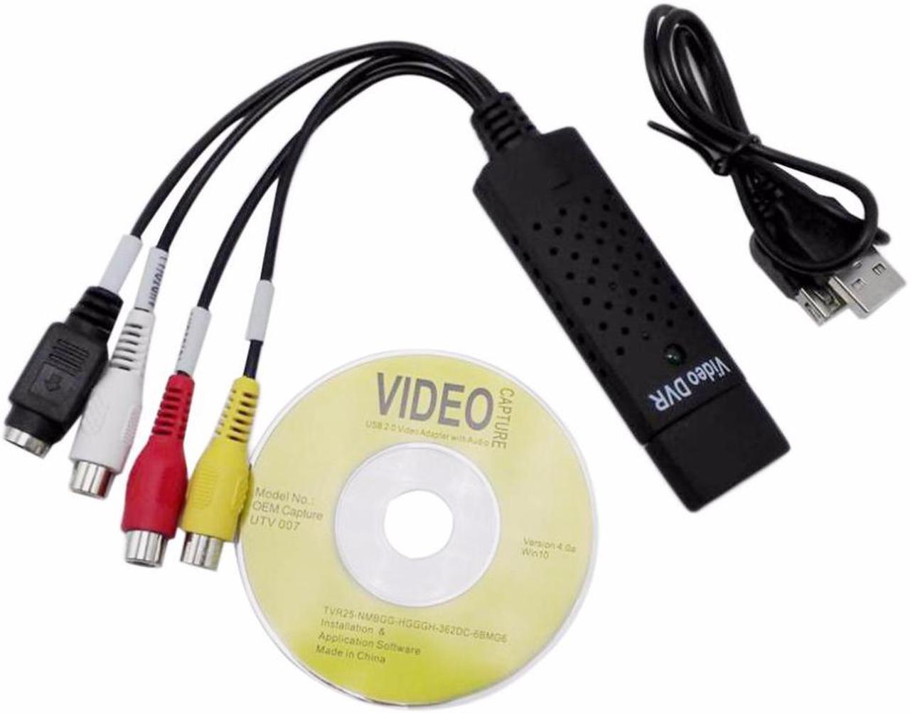 Portable USB Video Capture Device USB 2.0 Easy to Cap Video TV DVD VHS DVR Capture Adapter Easier Cap support Win7/8/10/XP/Vista