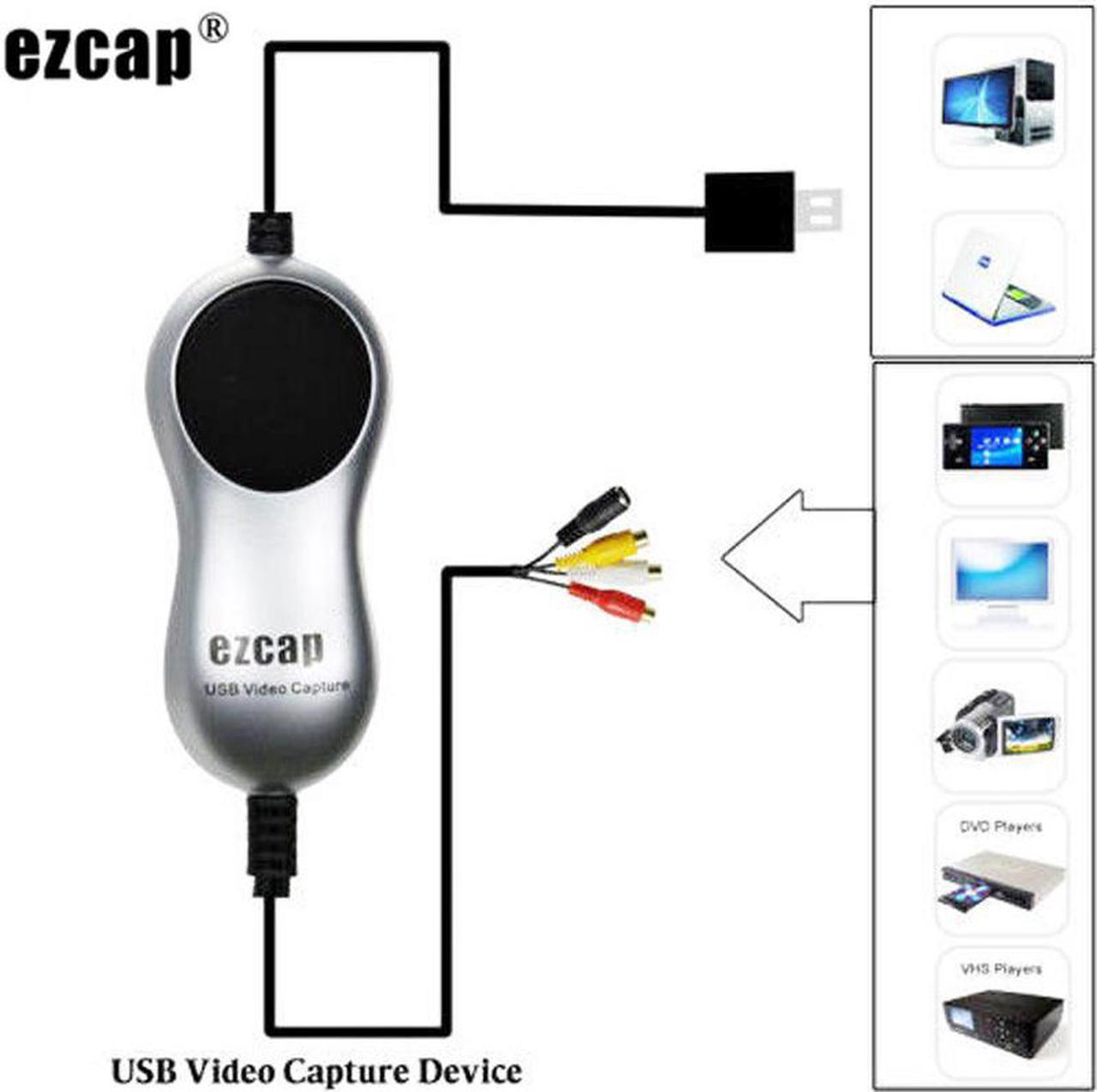 USB 2.0 Video Capture Card V8 Hi8 DVD VHS Player DVR Recorder Converter AV S-video Video Audio To Digital for Windows 10 8.1 7