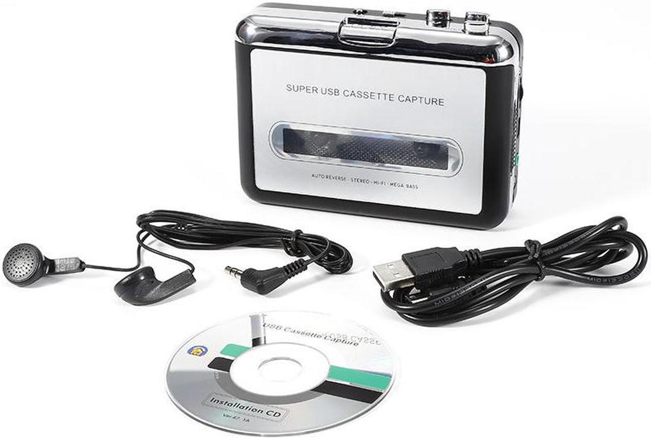 USB Cassette Capture Radio Player Portable USB Cassette Tape to MP3 Converter Capture Audio Music Player Tape Cassette Recorder