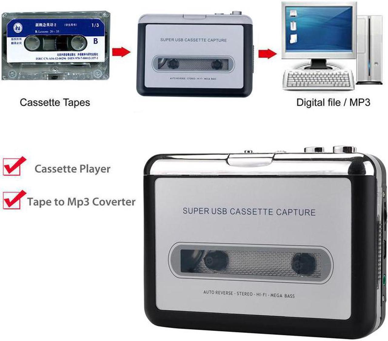 Ezcap 218 Old Tape Convert To PC Computer,Cassette To MP3 Format Converter Audio Recorder Capture Card Music Walkman Player