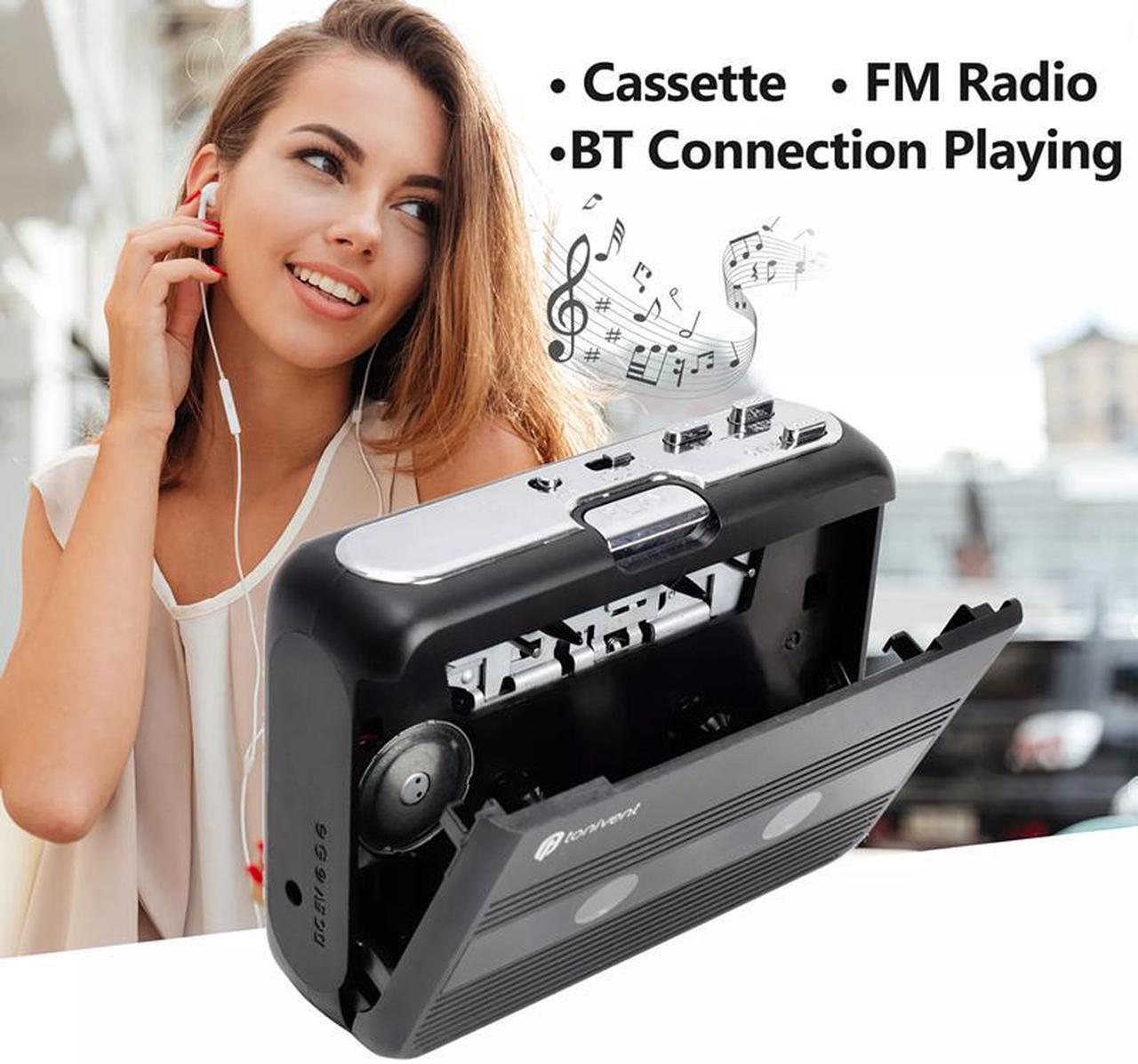 Alt view image 2 of 5 - Portable Walkman Bluetooth-compatible Receiver and Transmitter Jack FM Radio Tape Player USB Cassette Player For Aux Adapter