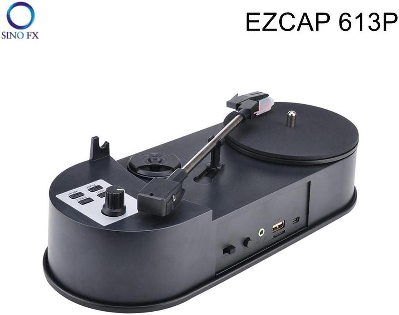 Ezcap 613P 33/45 RPM Turntable Convert Vinyl Record to MP3 Converter Save Music to USB Flash Drive / SD Card With Speaker