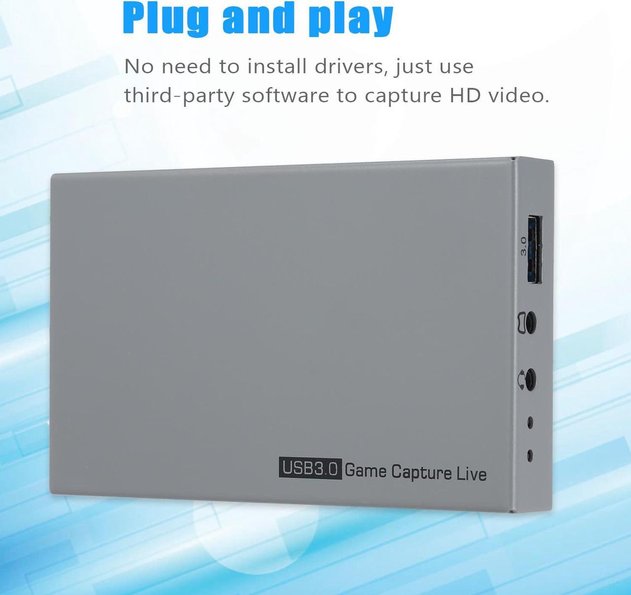 ezcap269 1080P HD Video Game Capture Box USB 3.0 for Live Video Support 4K Video Input and Output MIC Input Gamepad Audio Input