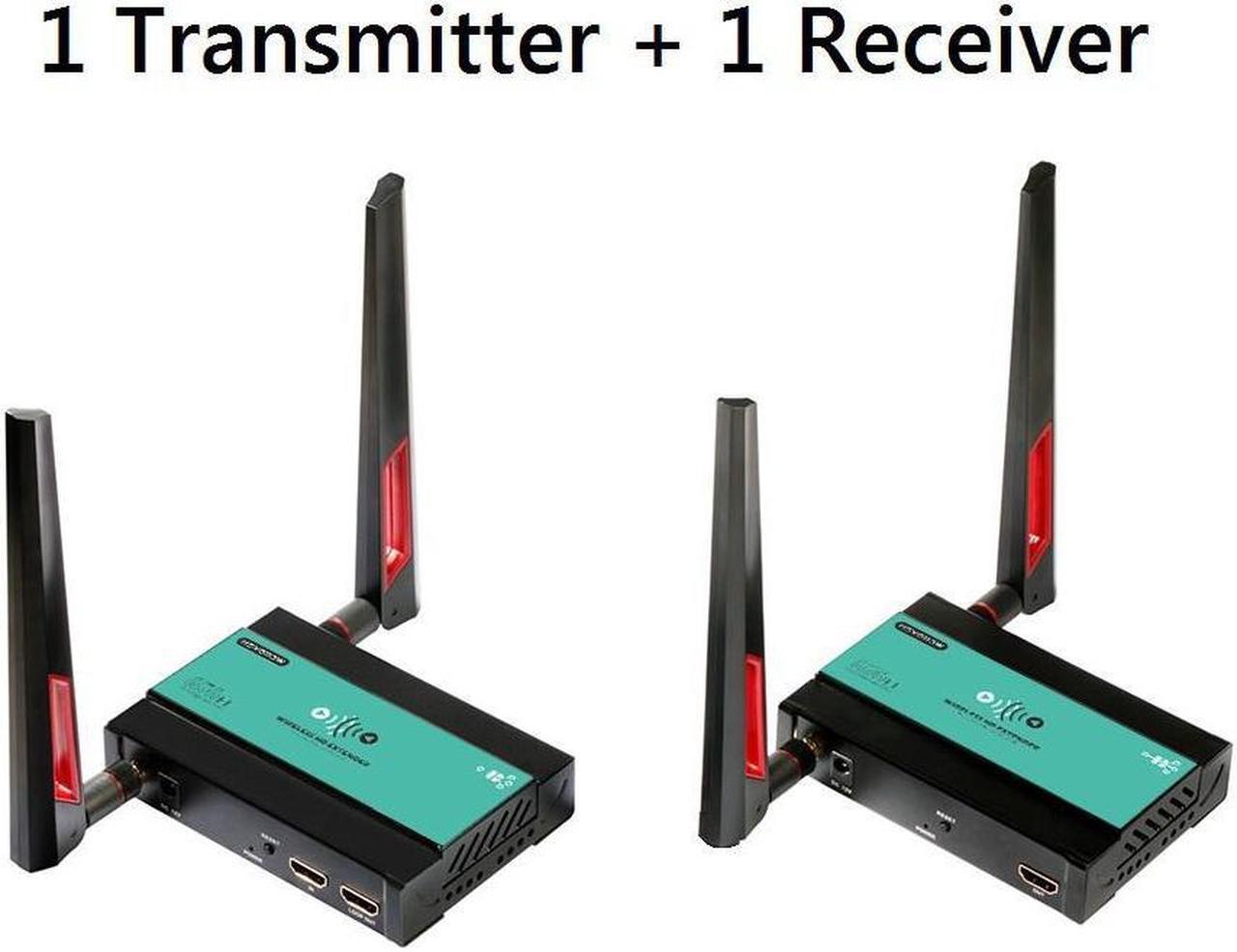 Alt view image 2 of 6 - 1 TX and 1 RX kit, 1080p@60Hz HDMI Wireless Extender with Loopout,HDCP1.3 compliant 5GHz Wireless Splitter, Up to 656ft / 200M