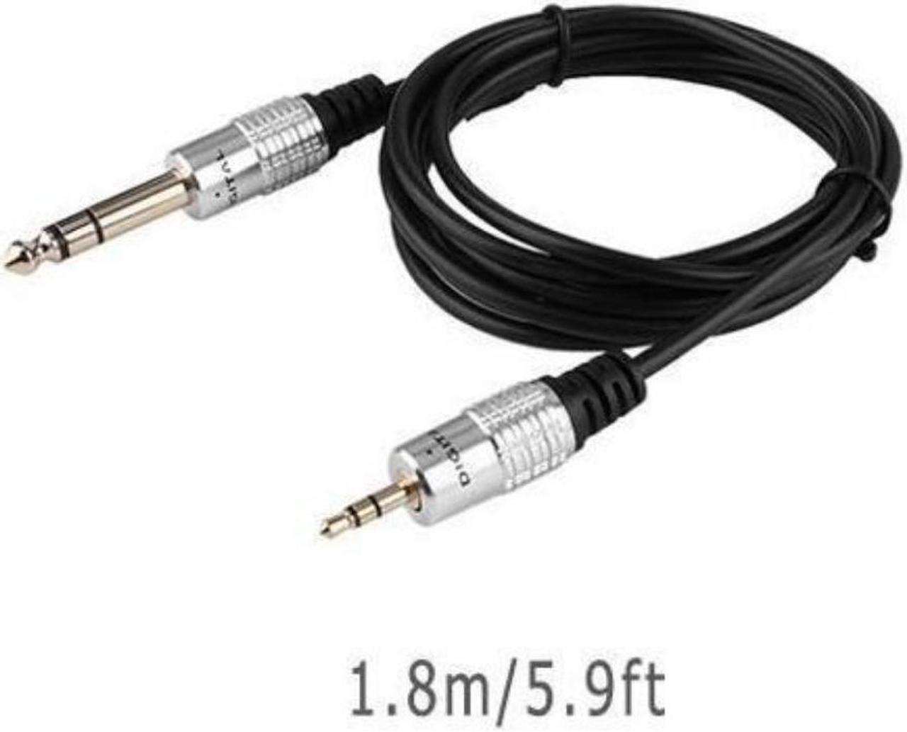 6.35mm to 3.5mm Cable Adapter Male to Male Gold Plated TRS HIFI Stereo Audio Jack Plug Wire Cord (1pcs)