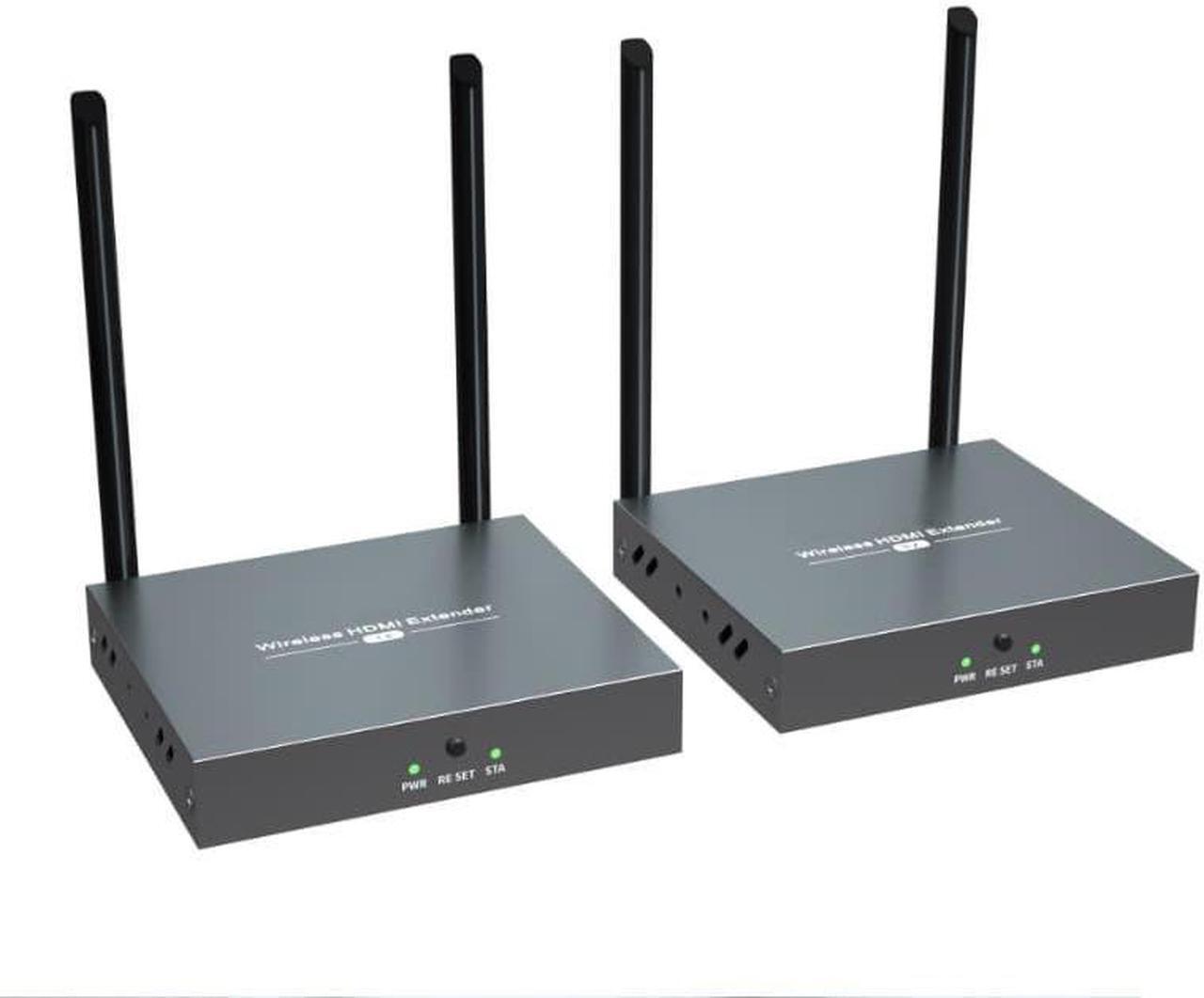 Alt view image 2 of 7 - Up to 656Ft, H.264 Wireless HDMI Video Extender with Local Pass-through 1080P@60Hz HDMI Loop-out Transmitter Receiver Kit 200m Extension with IR remote