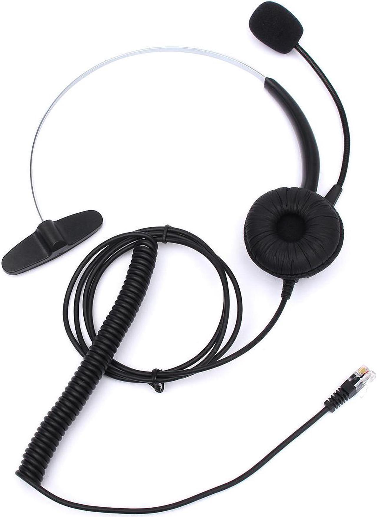 RJ11 Headset With Microphone Adjustable Metal Headband Telephone Noise Reduction Headphone For Office Call Center