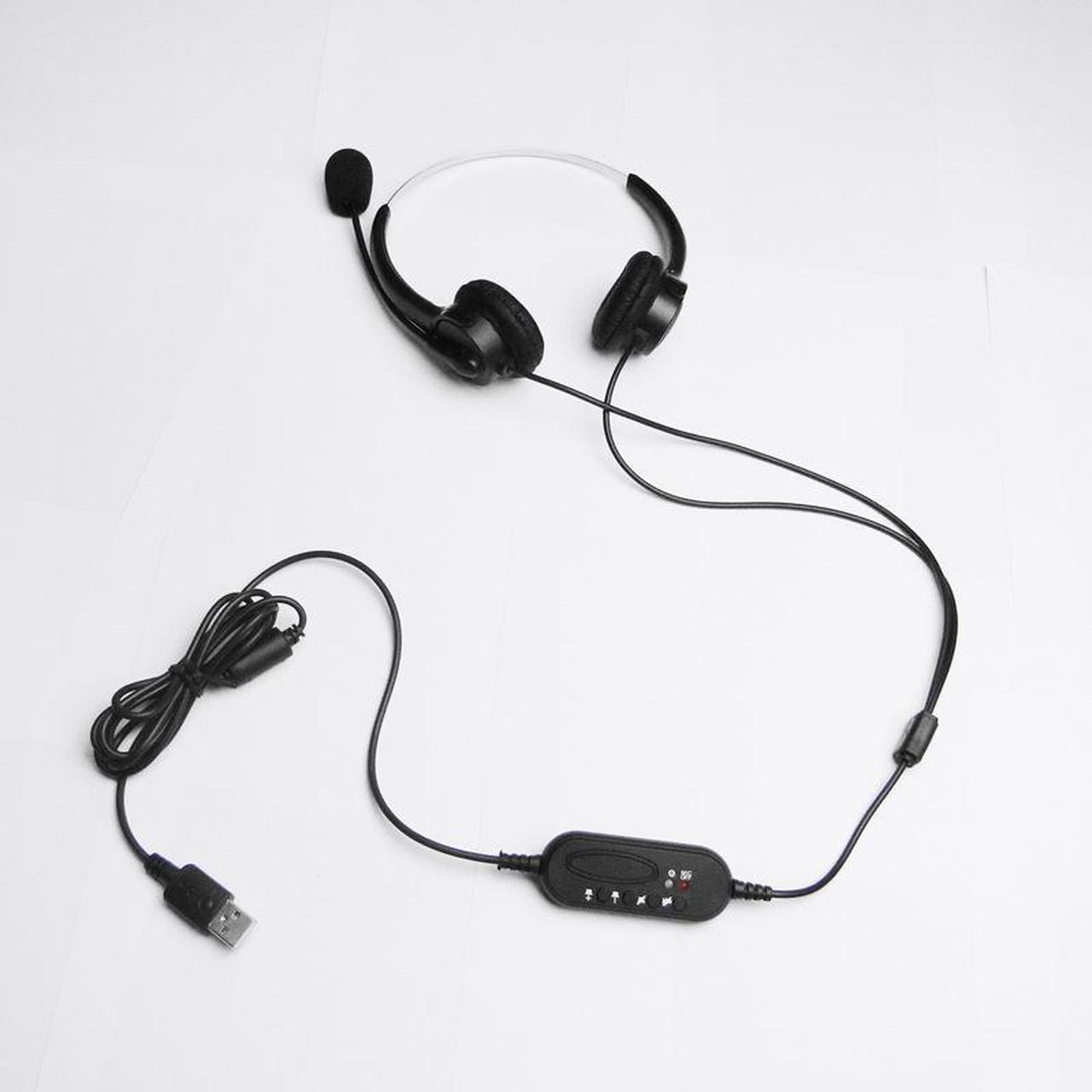 Hands-free Call Center USB Binaural Surround Stereo Headset Headphone with Mic Microphone Earpiece for Laptop Desk Telephone