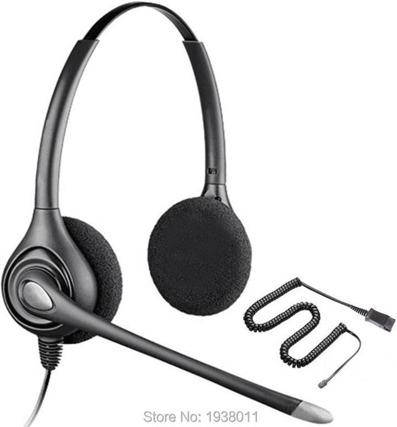 Binaural RJ9 plug Headset QD office call center telephone headset ,2.5mm or 3.5mm plug optional