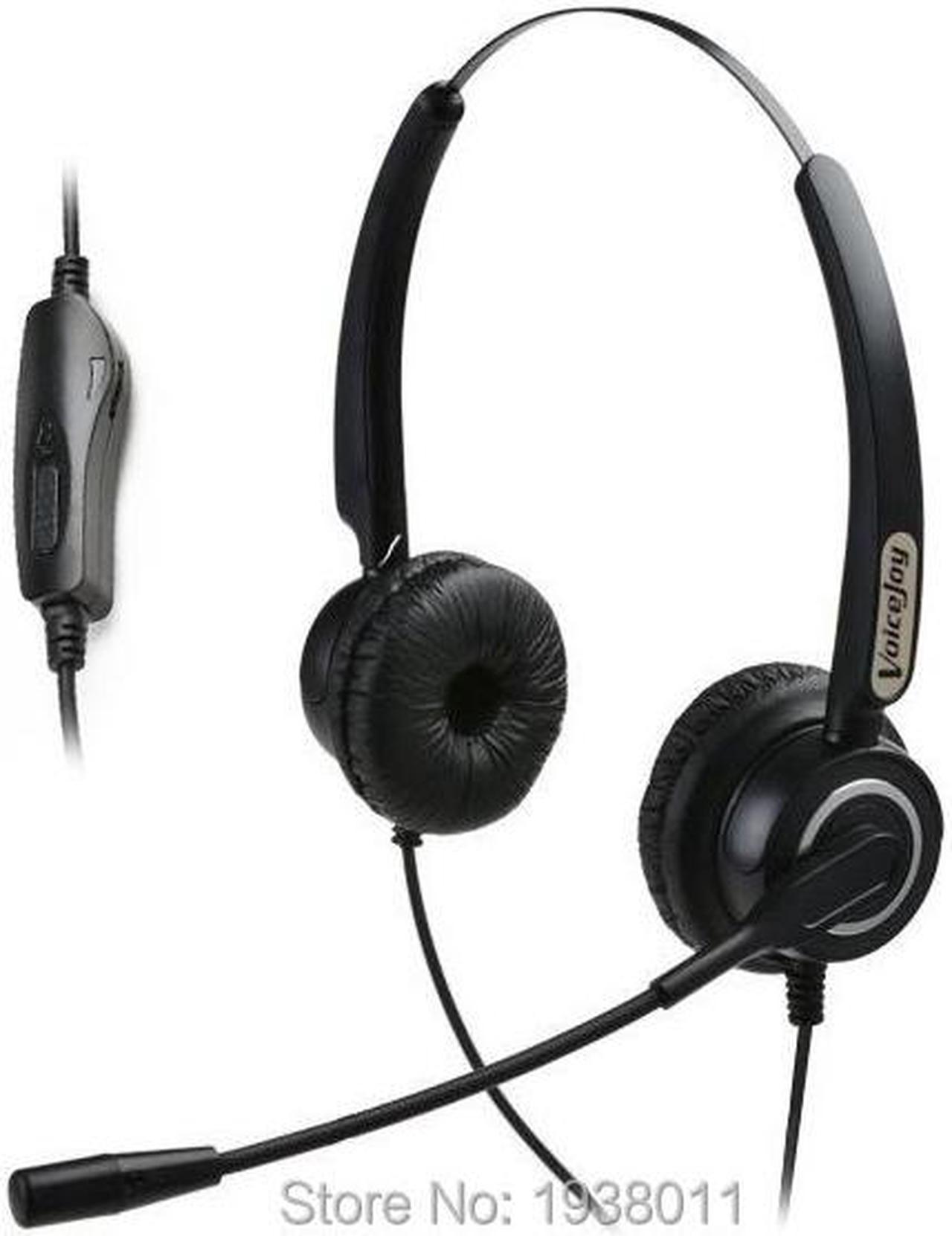 Volume and Mute Switch headset for call center ,office headset with 4-pin RJ9 Plug headset for most office telephones