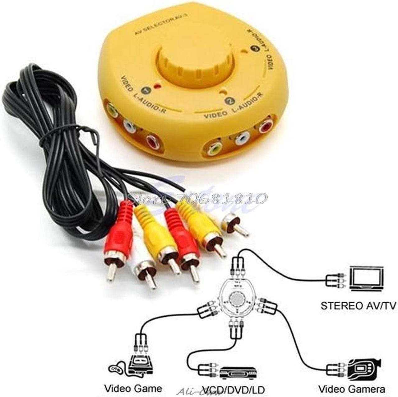 1Pcs 3 Input 1 Output Audio Video AV Signal Selector Switcher Splitter Adapter 3 Way