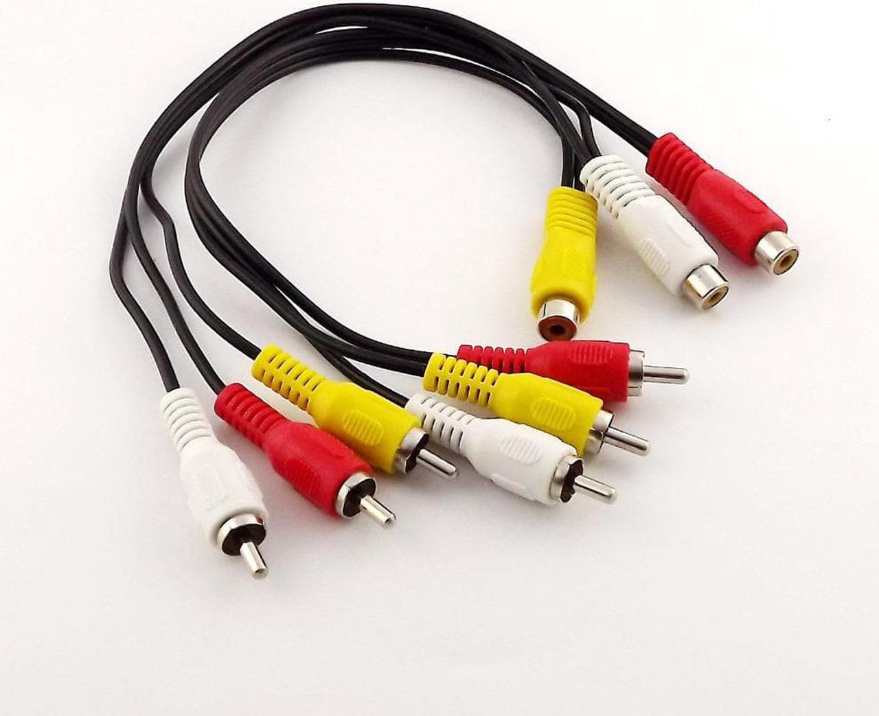 10pcs 3 RCA Female Jack to 6 RCA Male Plug Splitter Audio Video AV Adapter Cable