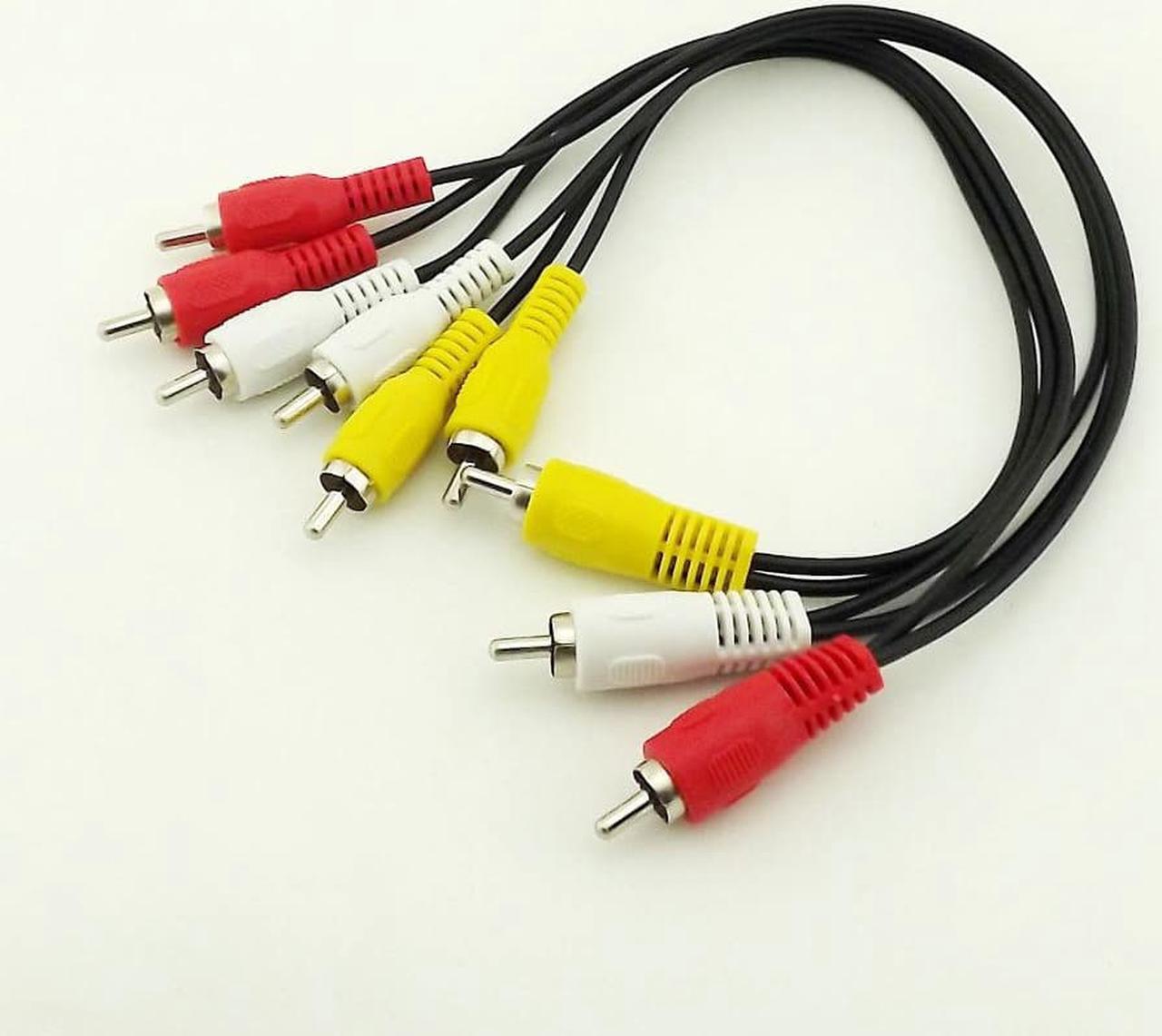 10pcs 3 RCA Male to 6 RCA Male Plug Splitter Composite Audio Video AV Adapter Cable