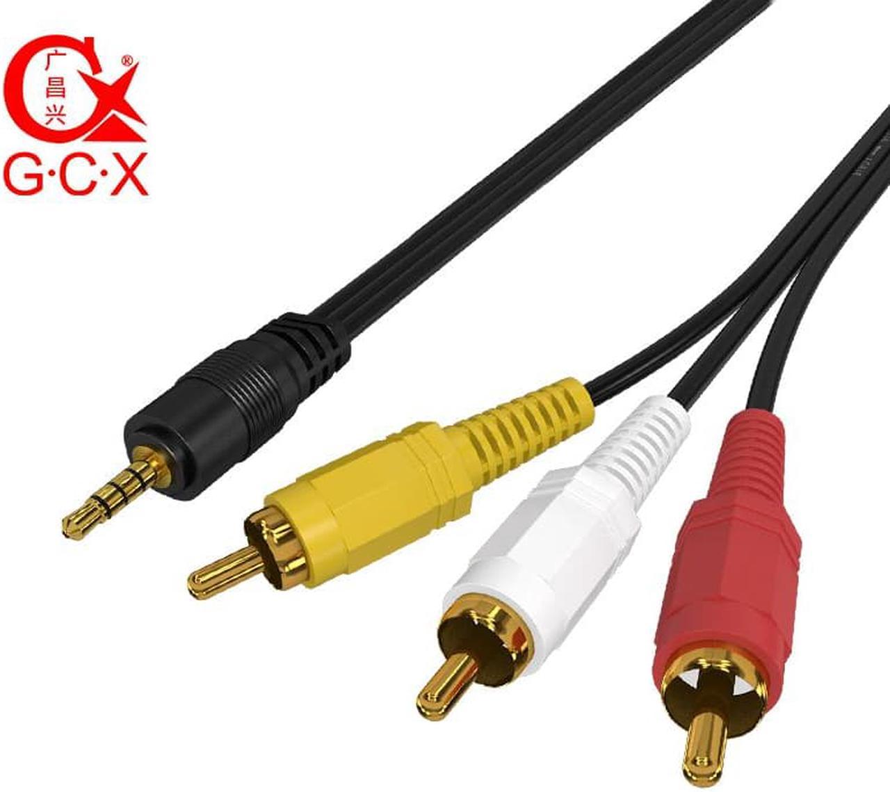 1Pcs GCX 3.5mm Jack to 3RCA Splitter Male to Male Standard 3.5 to 3 RCA Audio Converter Video AV Adapter Speaker Cable