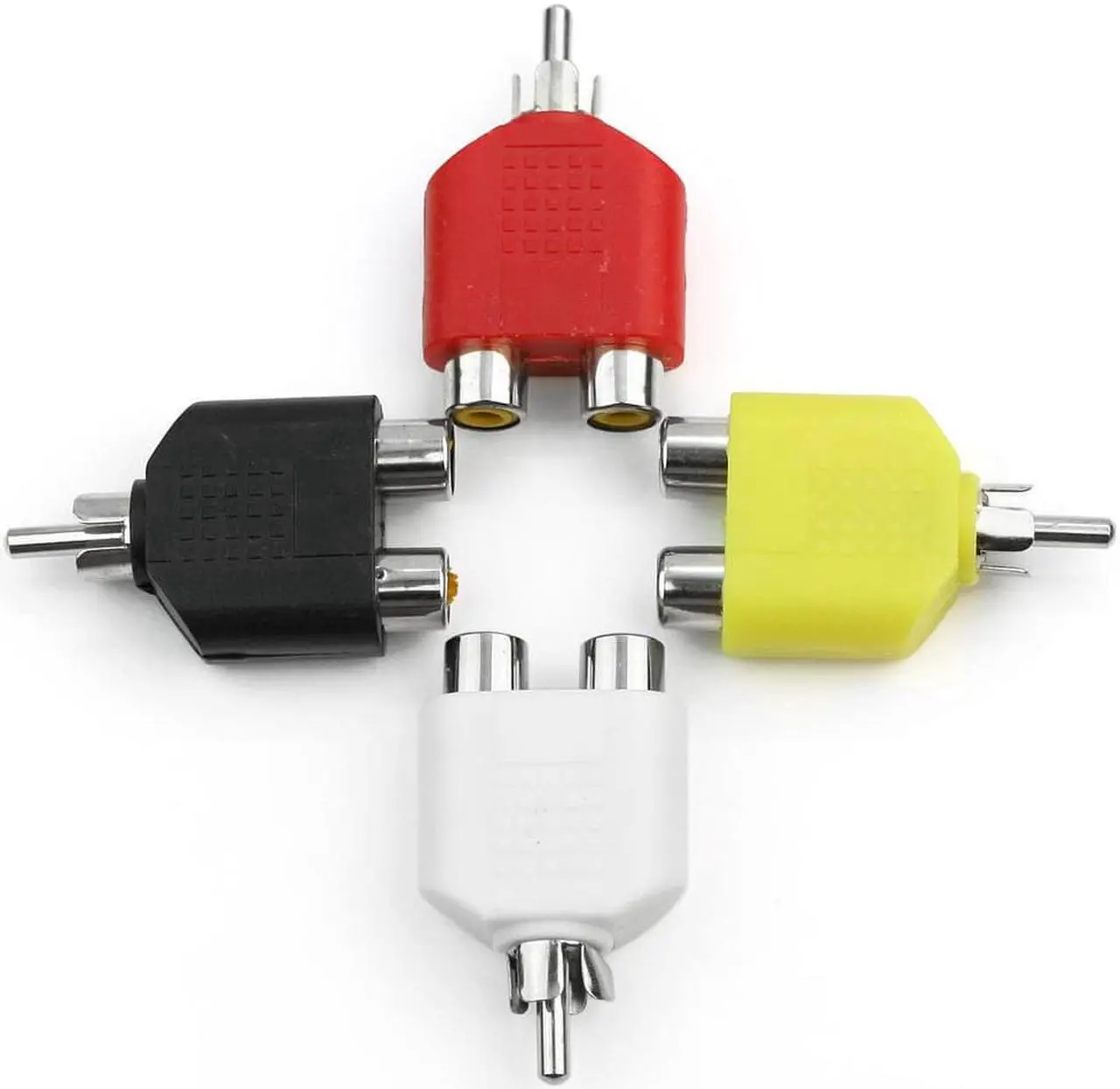 Alt view image 5 of 5 - 1Pcs 4 x RCA Jack Y Splitter Plug Adapter 1 Male to 2 Female For Audio Video AV TV Cable Converter Durable randomly send GT