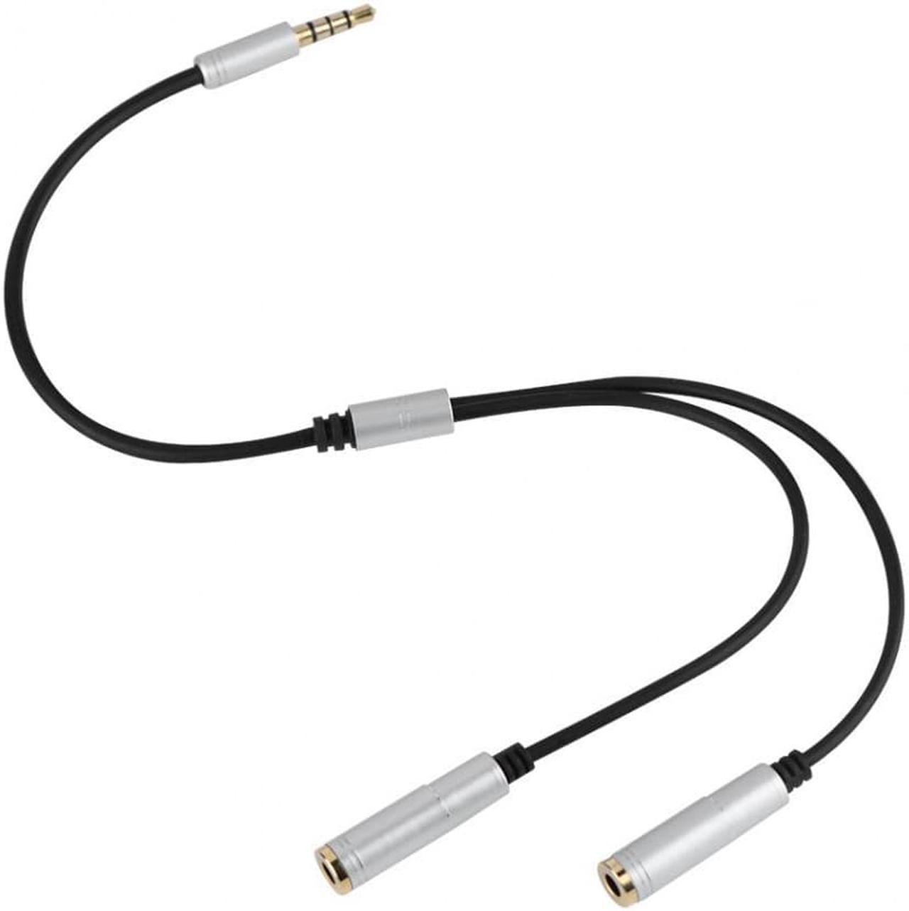 1Pcs black 3.5mm 1 Male to 2 Female Jack Y Splitter Headphone Audio Cable Adapter for Cellphones