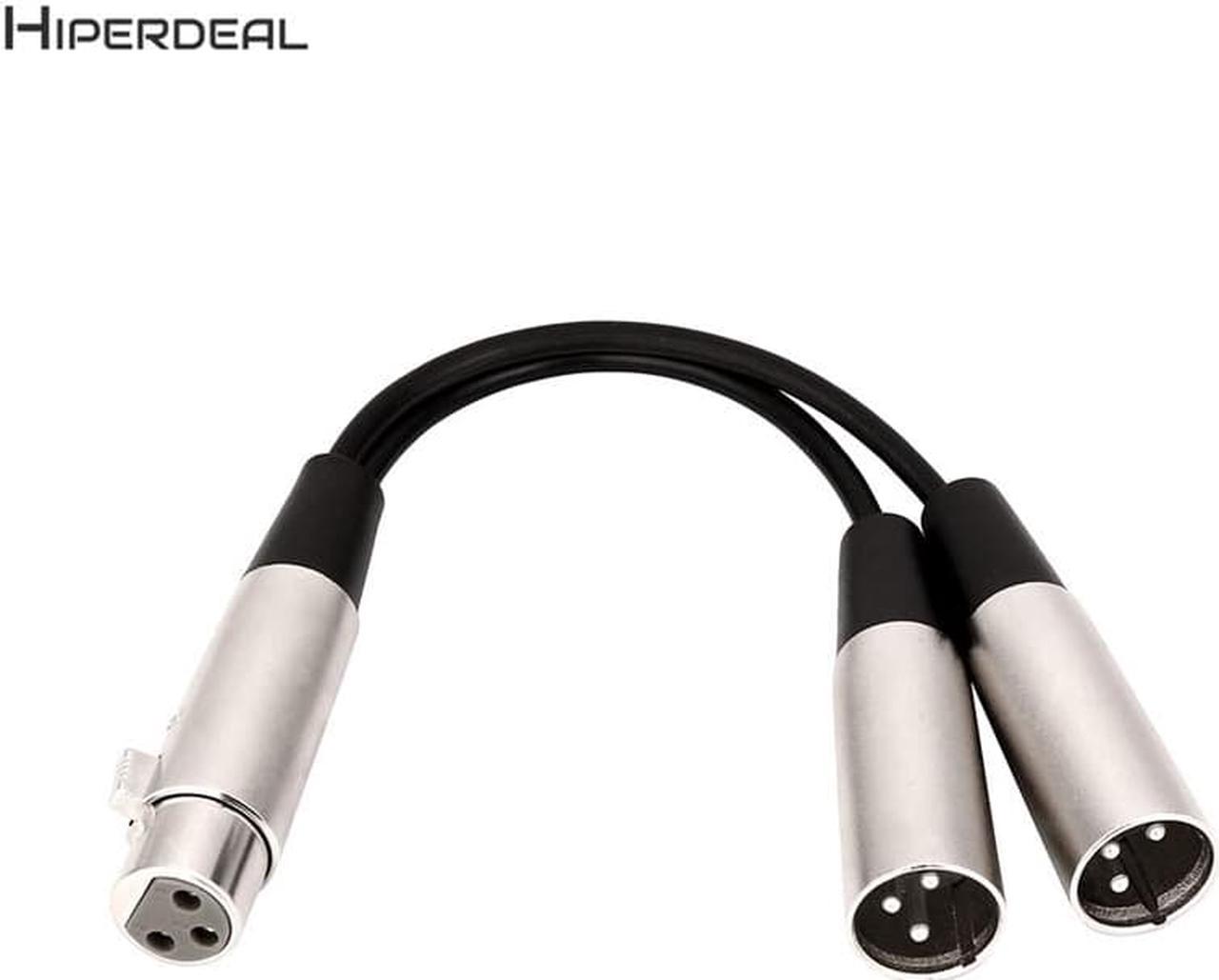 1Pcs 3Pin XLR Female Jack to Dual XLR Male Plug Y Splitter Adapter Cord Connector For Microphone