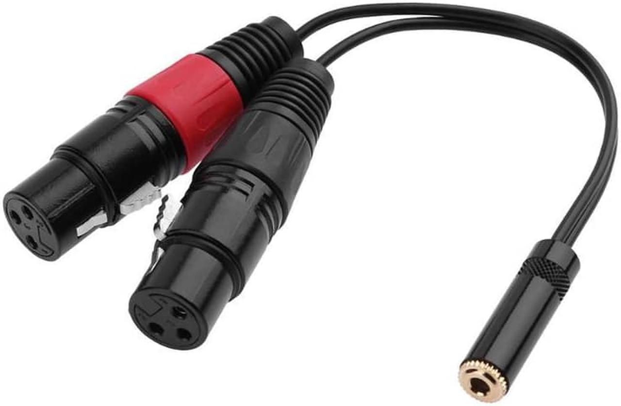 1Pcs ALLOYESSD 20cm 3.5mm Audio Extension Cable Microphone Stereo 3.5mm Jack Female To Dual XLR Female Y Splitter Cable Cord Adapter