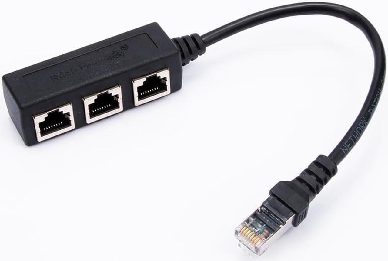 1Pcs Good Plug Connector Male To Female Network LAN Ethernet Cable Adapter RJ45 1 To 3 Splitter