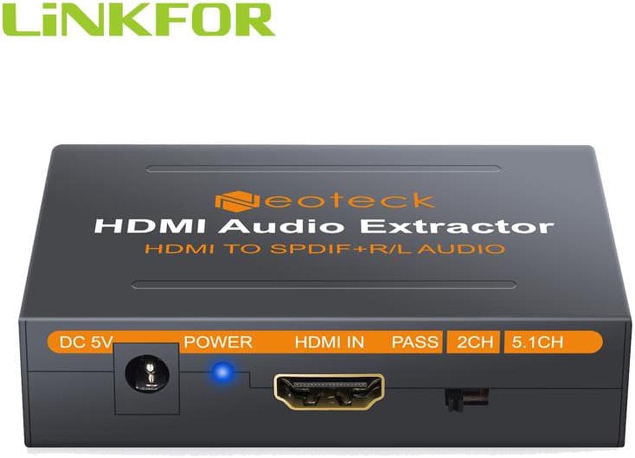 1Pcs LiNKFOR 1080P HDMI to HDMI Optical TOSLINK SPDIF and Analog RCA L/R Stereo Audio Extractor Converter HDMI Audio Splitter Adapter